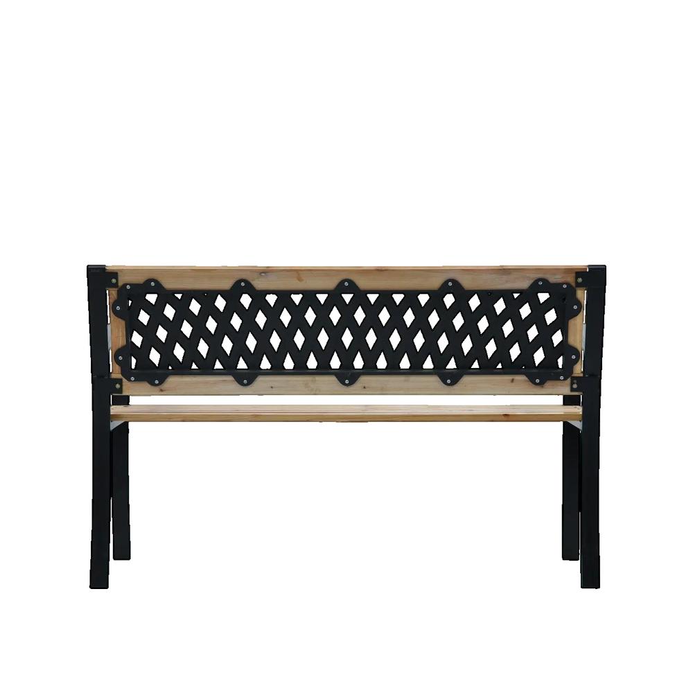 Ławka ogrodowa vidaXL drewno lite stal ponadczasowy design