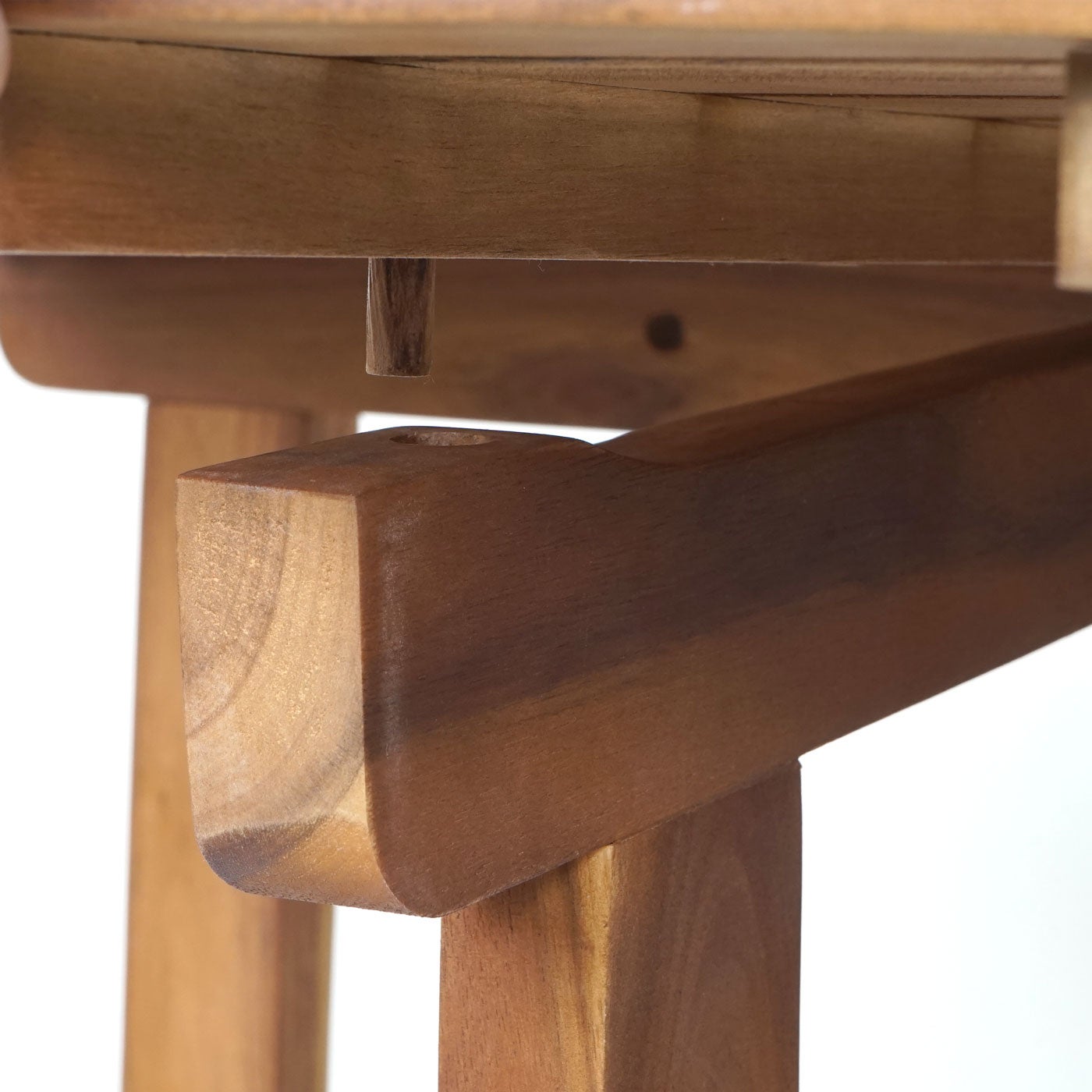 Składany stół HWC-L19, stół ogrodowy, stół balkonowy, składany do wewnątrz / na zewnątrz z drewna akacjowego z certyfikatem MVG 71x70x34cm - 6