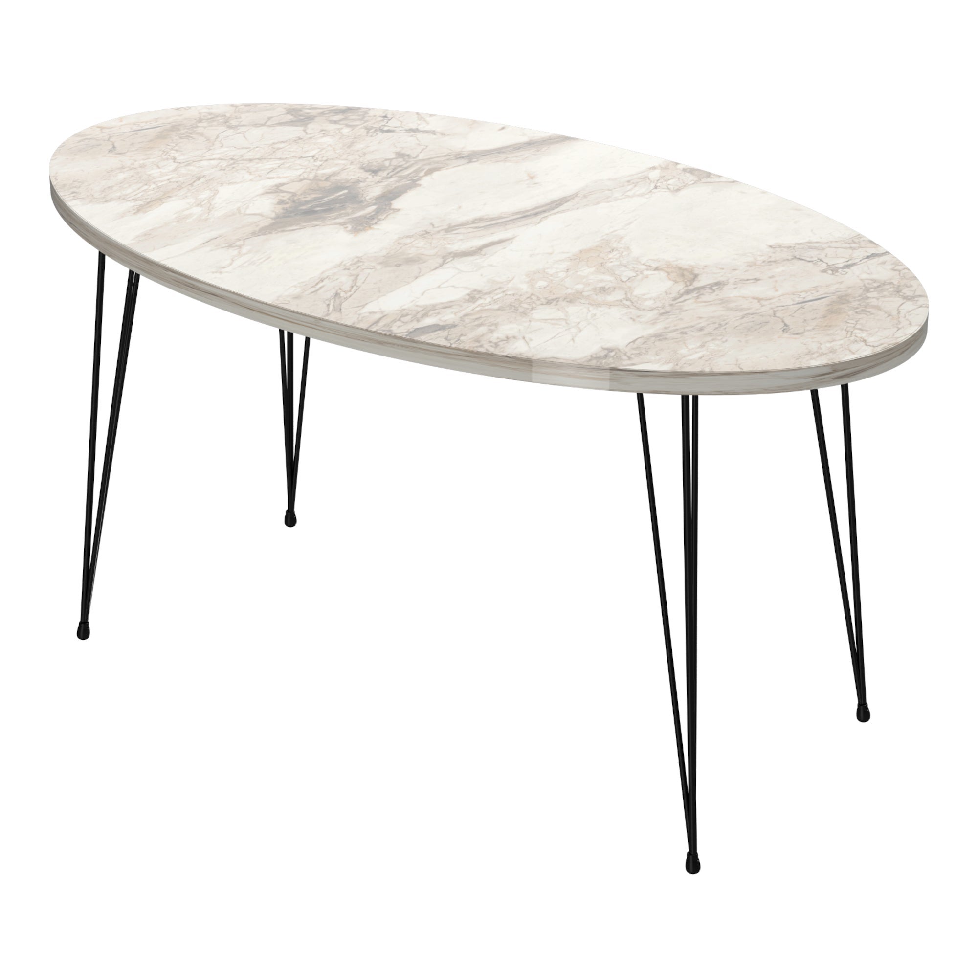 Elegante Mesa De Centro Ovalada Para Sofá, Mesa De Té