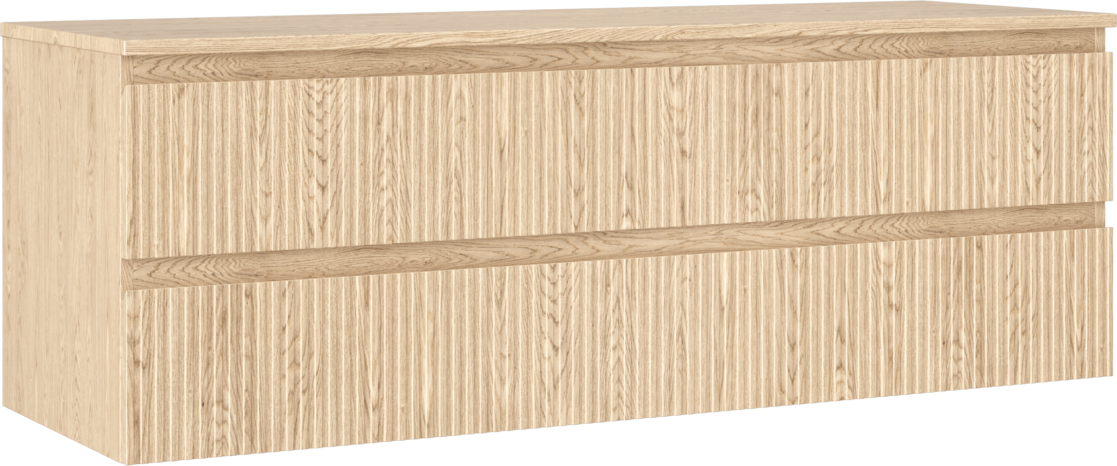 Mexen Rivel szafka łazienkowa podumywalkowa 140 cm z blatem, 2 szuflady, ryflowana , dąb - 91A20-14047-2-BFFC81