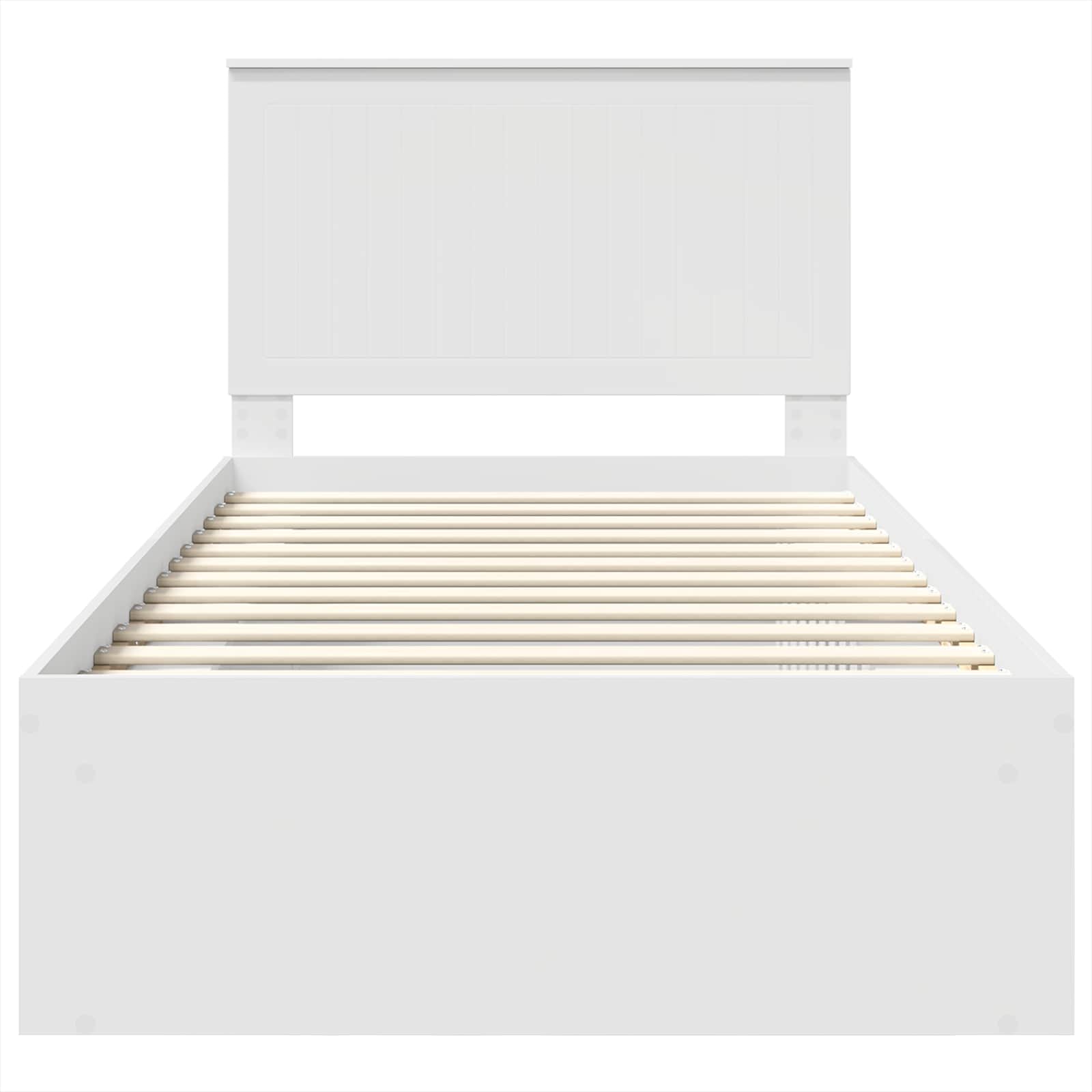 Cadre de lit en bois de pin massif blanc, pour la chambre, 100 × 200 cm - 7