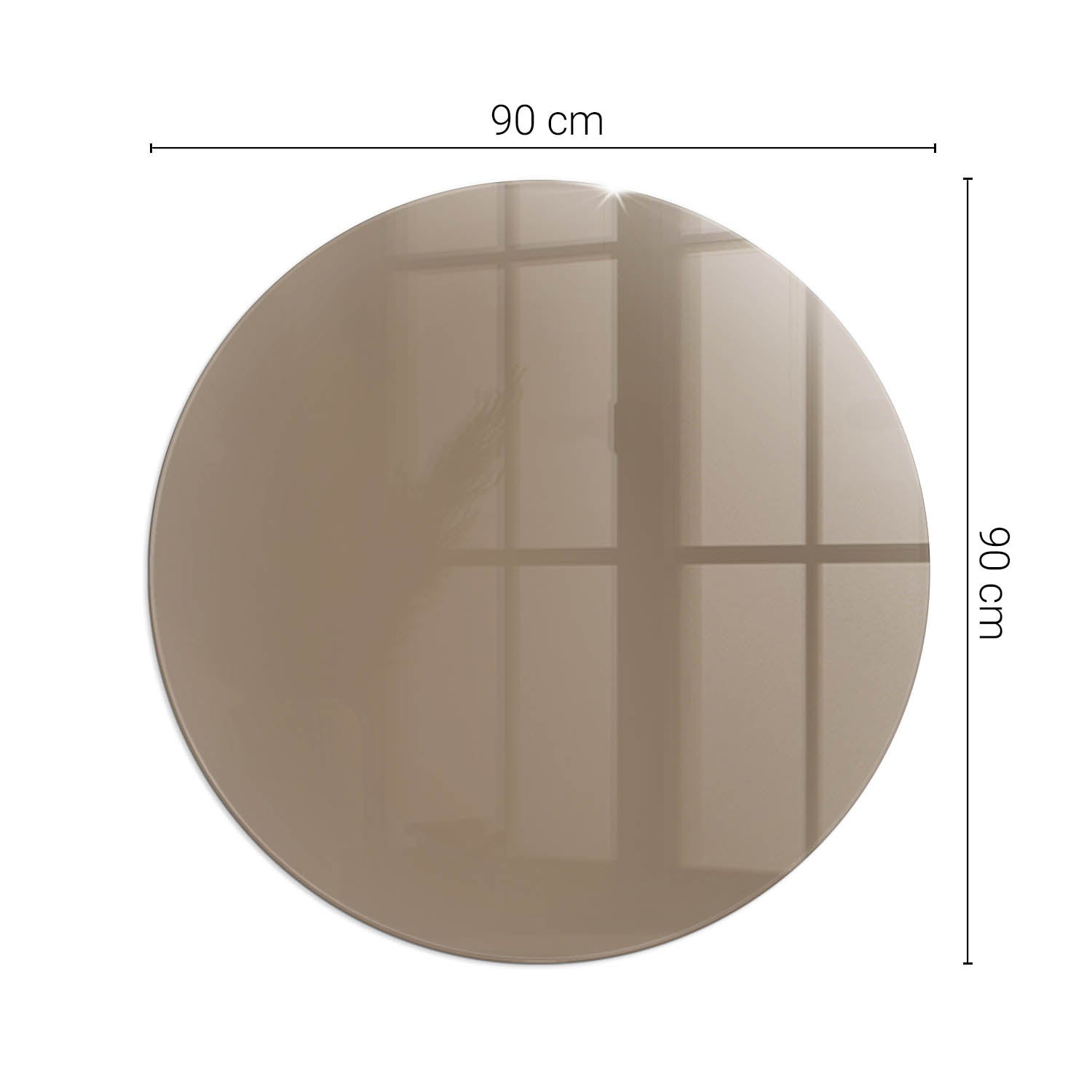 Okragła podkładka na podłogę ze szkła hartowanego - fi 90 cm - Kolor Brązowy - TULUP - 2