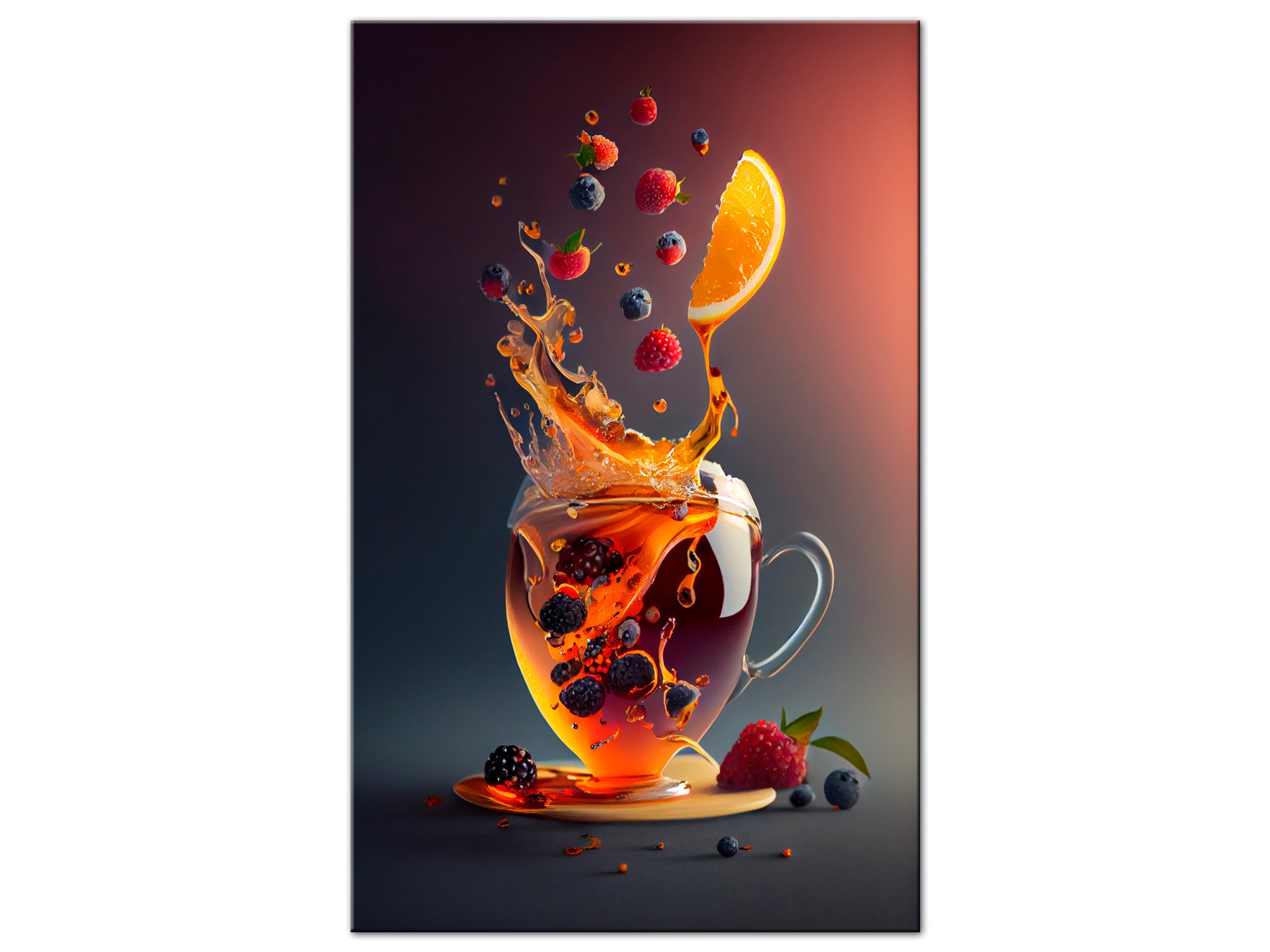 DECLINA, Tableau toile imprimée cuisine, Tableau toile déco Thé fruité , 30x50 cm - 2