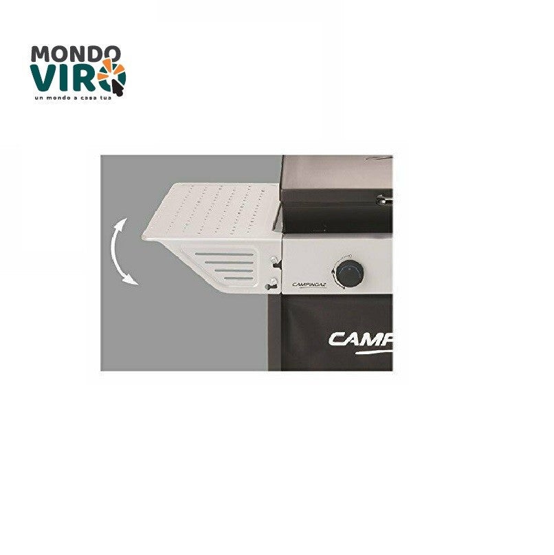 Grelhador a gás em aço inoxidável 2 grelhas em ferro fundido com rodas - 4