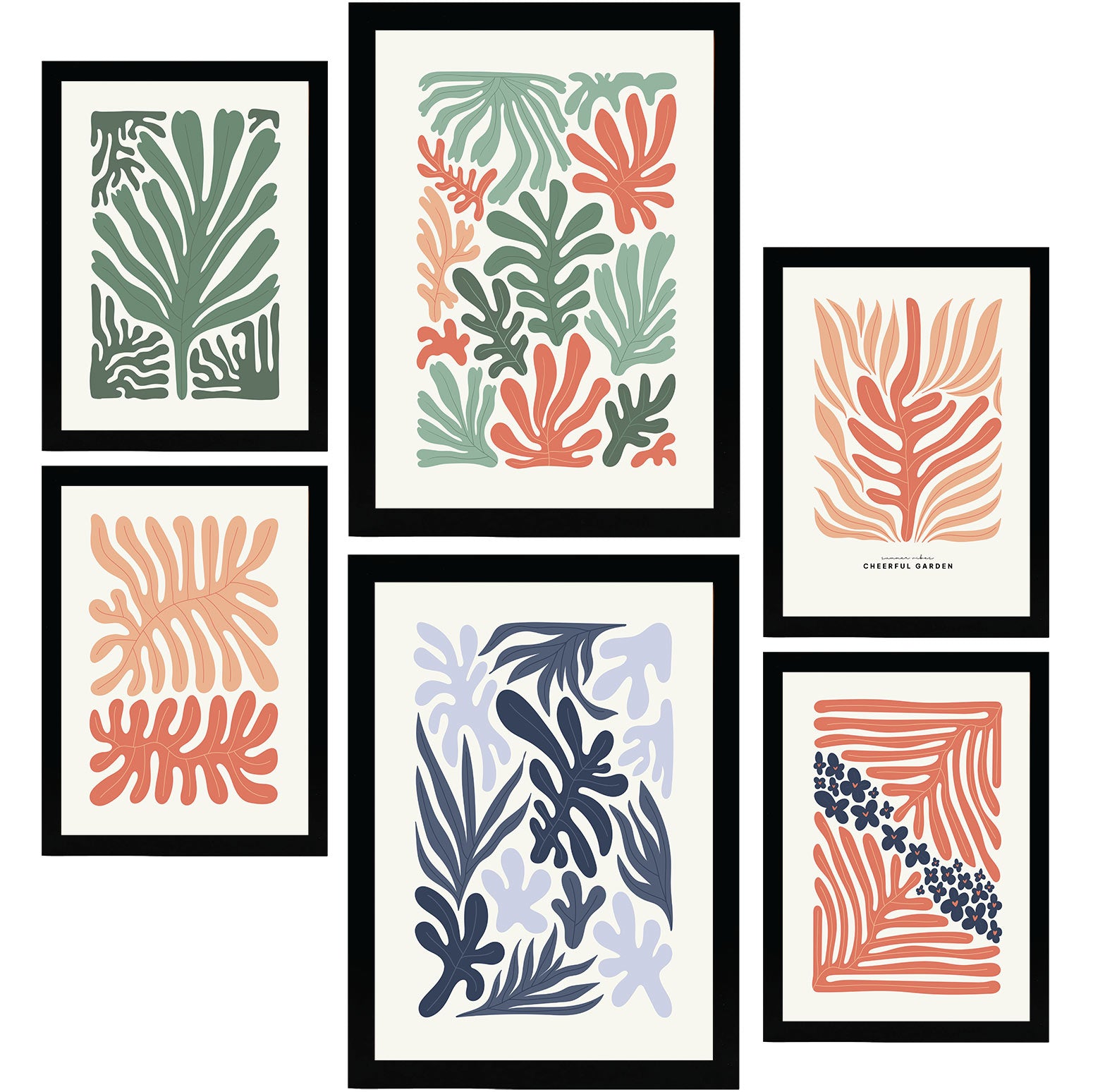 Nacnic set de 6 posters minimalismo en colores pastel patrones de planta láminas de paisajes y naturaleza para el diseño y decoración de interiores ta