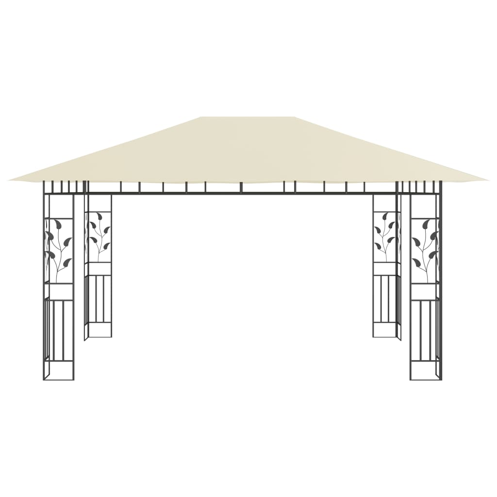 Tonnelle de jardin avec moustiquaire 4x3x2,73 m Crème 180 g/m² CFW522053 - 3