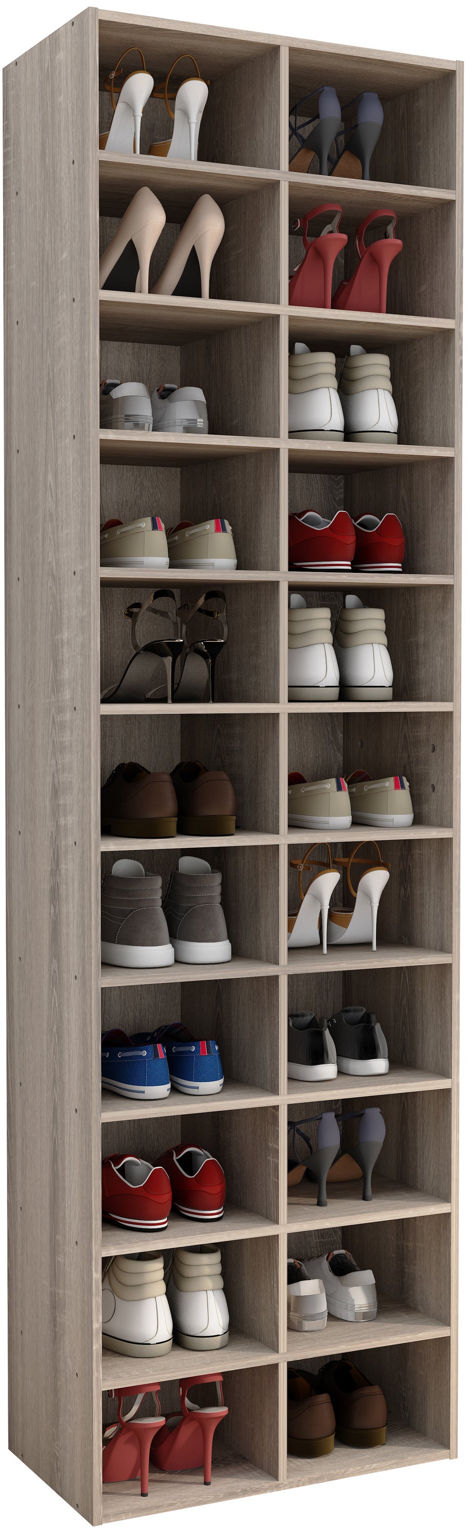 VCM Stojak na buty Hinsol Sonoma Oak H. 183 x B. 52 x T. 30 cm