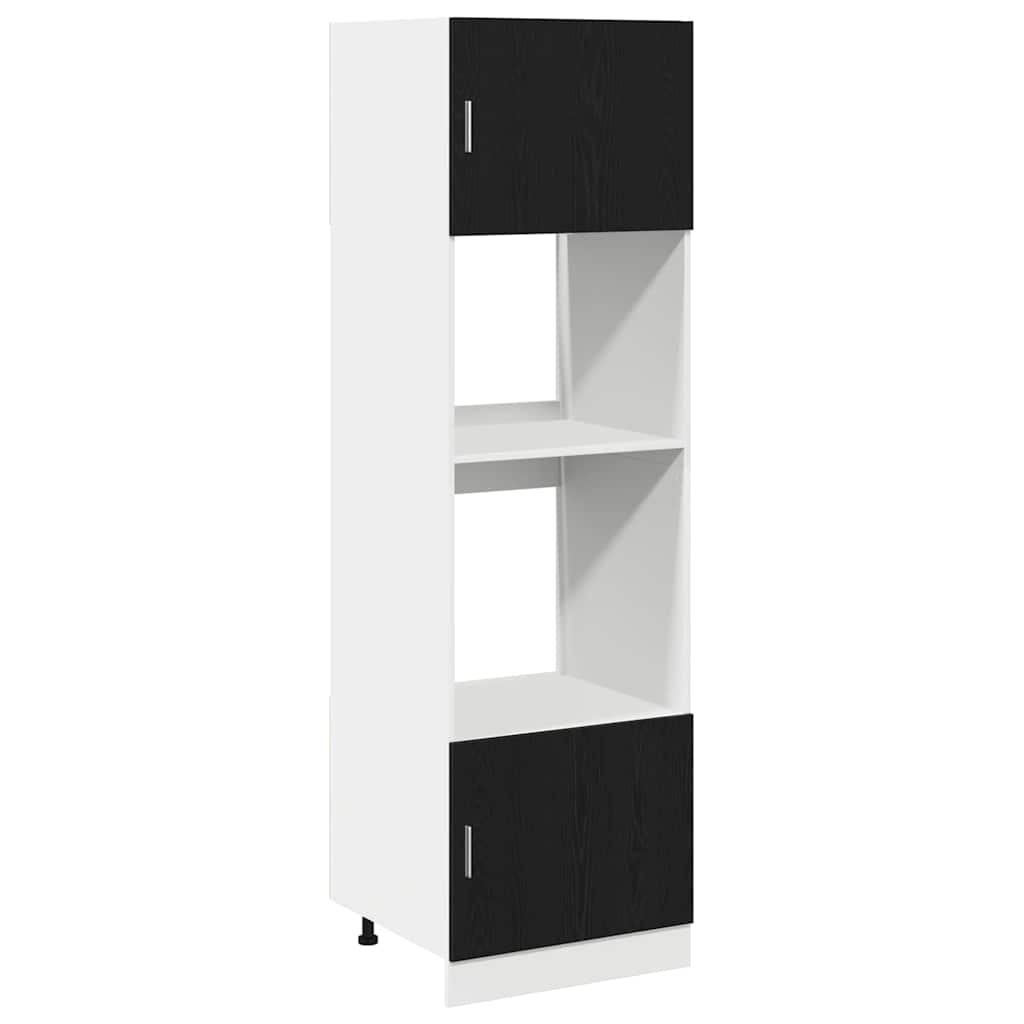 Mobile per microonde Riga in rovere nero 60 x 57 x 207 cm - COMFORTXL ...