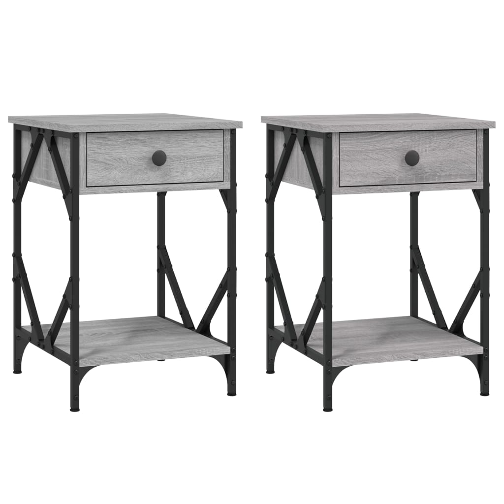 Lot de 2 Tables de chevet，Table d'appoint, Table de nuit pour Salon ...