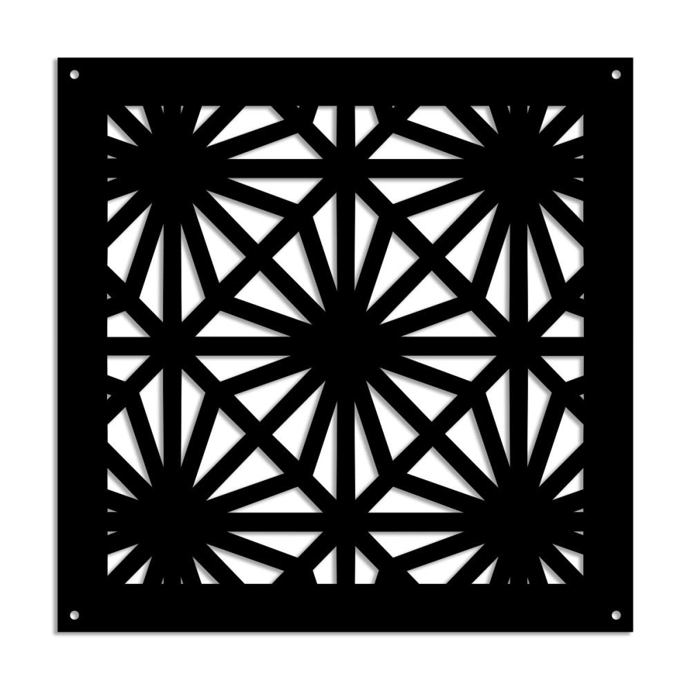 POLESTAR - Panel perforowany z PVC - Osłona przeciwsłoneczna - Rozmiar 98x98 cm - Grubość 1 cm - Kolor CZARNY