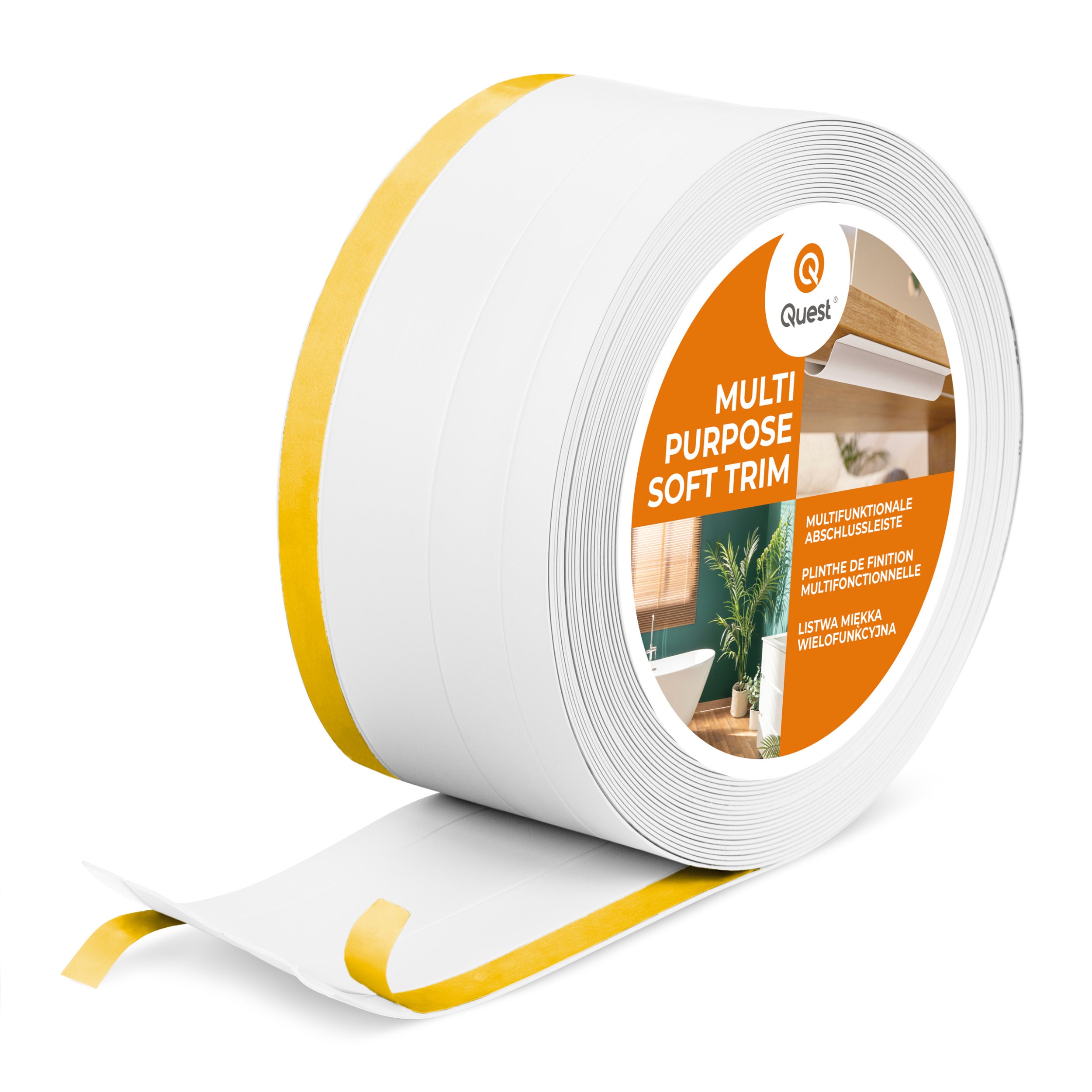 Listwa wykończeniowa PVC 4w1 samoprzylepna 120 mm - elastyczna, uniwersalna - 5 m, biała