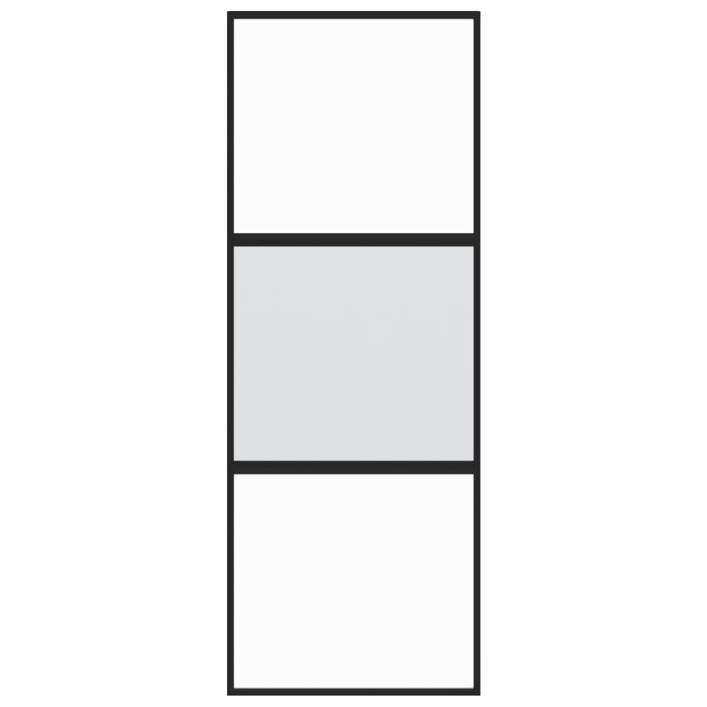 Puerta corredera | Puerta de la cocina vidrio templado y aluminio negra 76x205 cm CFW31209 - 4