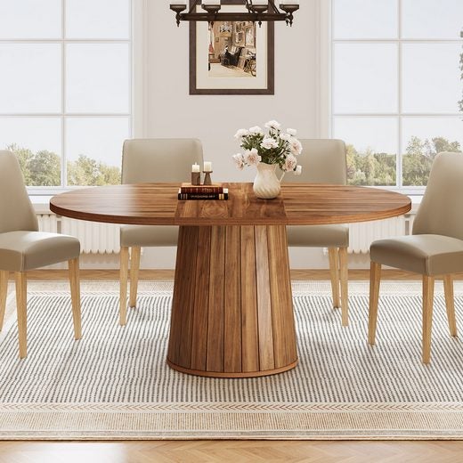 Tribesigns Mesa de comedor ovalada, Mesa de comedor de cocina de 140 cm para 4-6 personas - 6