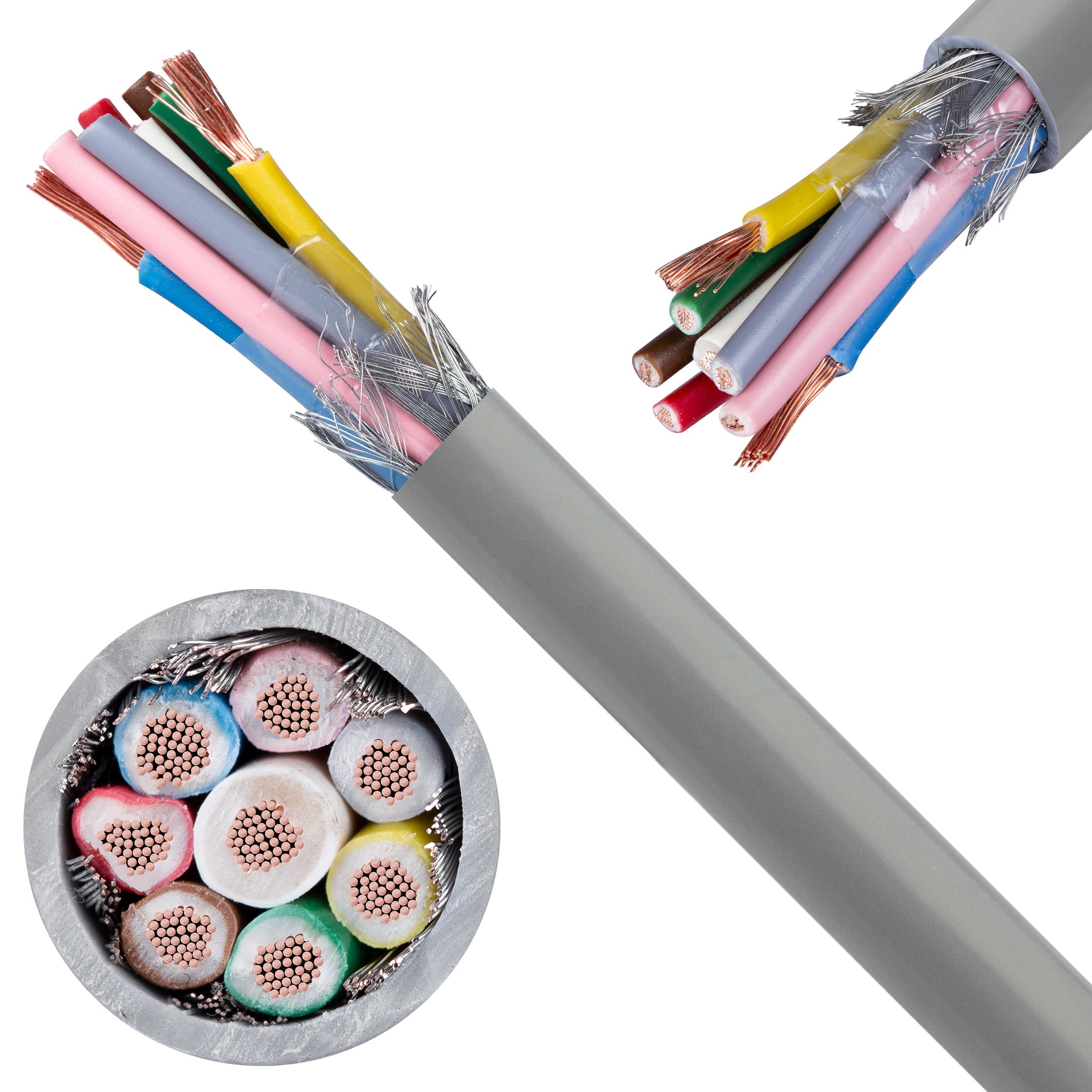 Kabel sterowniczy BiT LIYCY 8x0,5mm2 szary 300/300V ekranowany olejoodporny linka Bitner 100m
