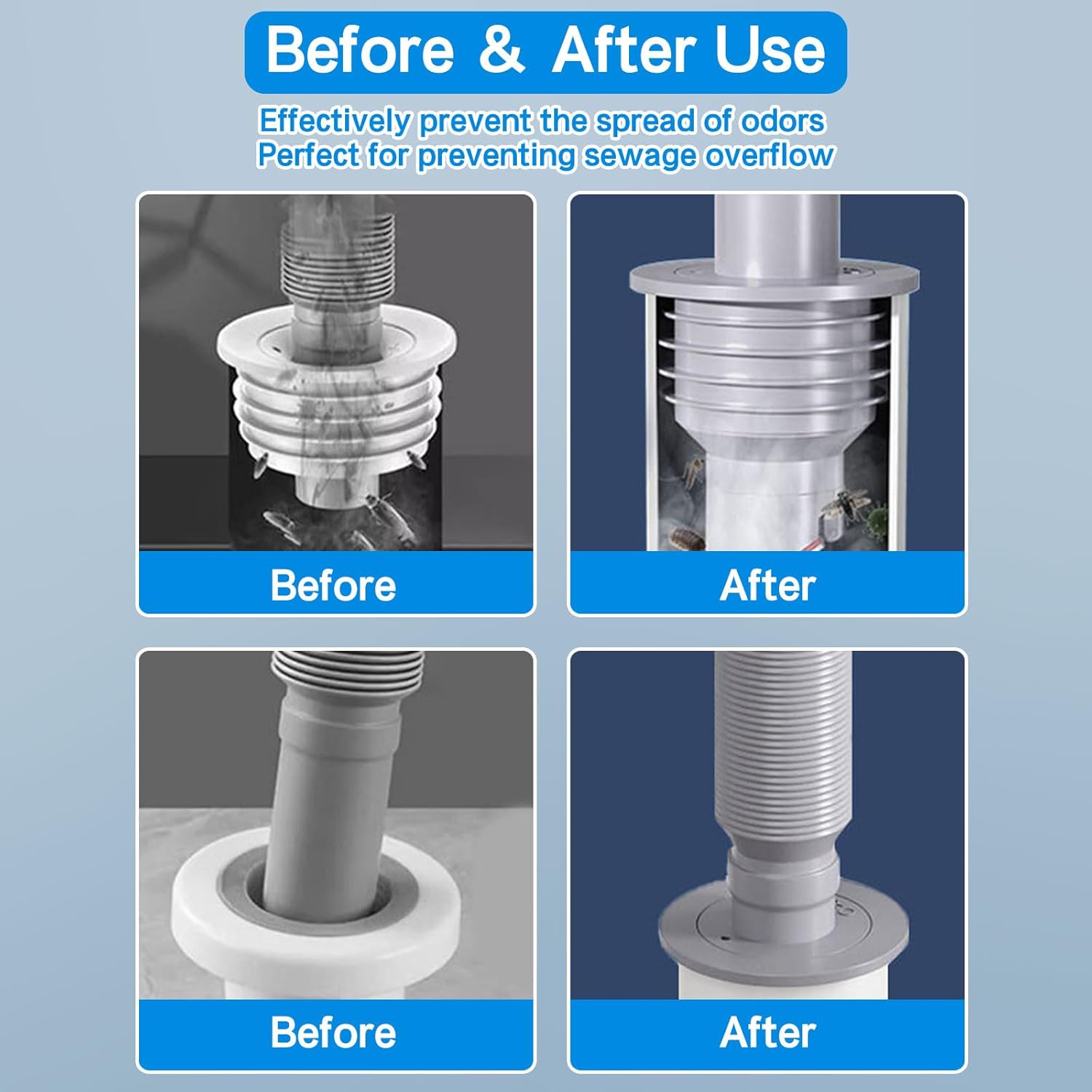 Bouchon d'étanchéité pour tuyau de vidange de machine à laver 35-40 mm, graisse, désodorisant, bague d'étanchéité (2 pièces) - 4