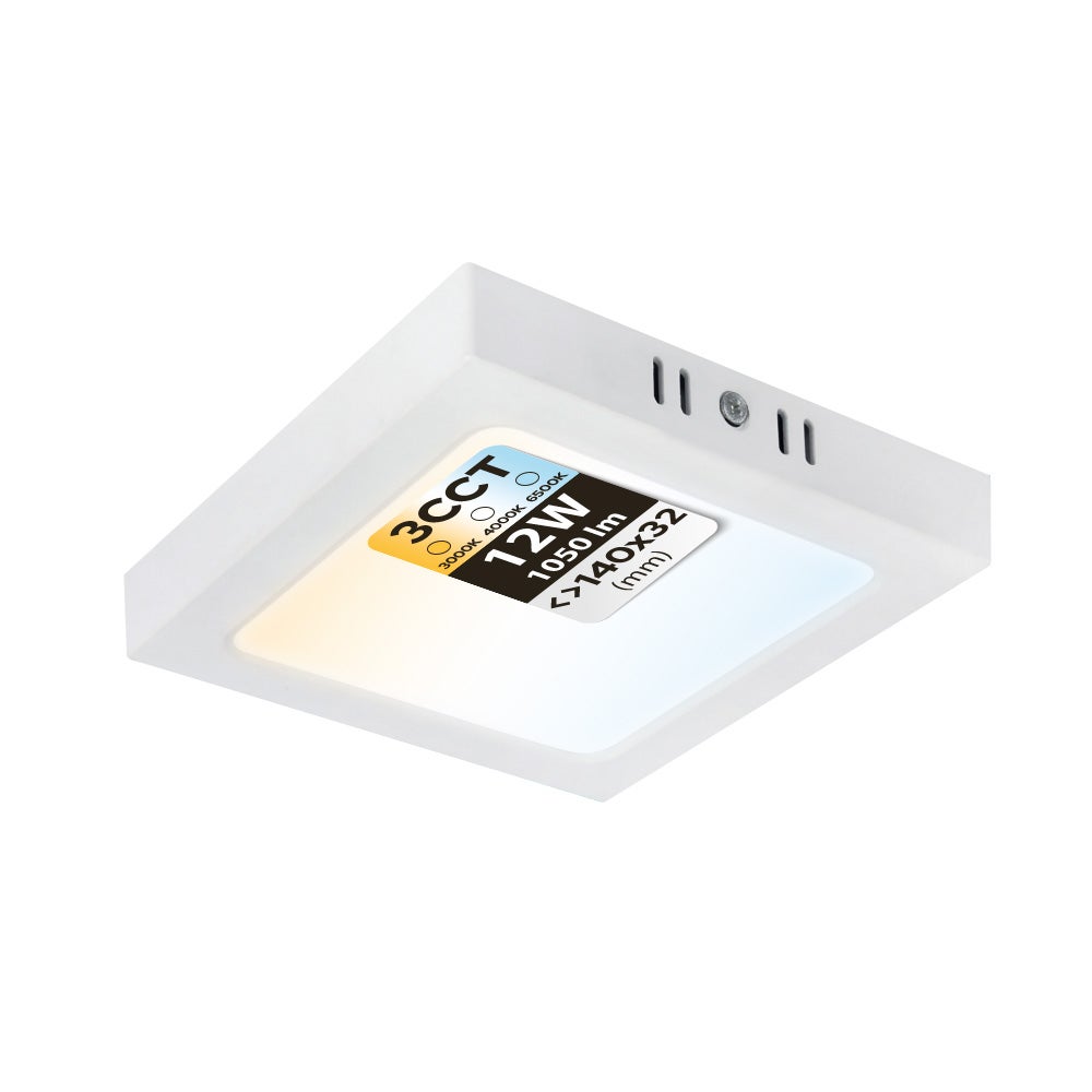 Plafon LED 12W 1050lm 3CCT 14x14cm IP20 kwadratowy biały SELENA HOROZ.
