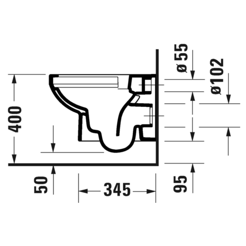 Pack WC suspendu compact sans bride DURAVIT Duravit No.1 abattant frein de chute + bati support SIAMP + Plaque blanche + tabouret - 7