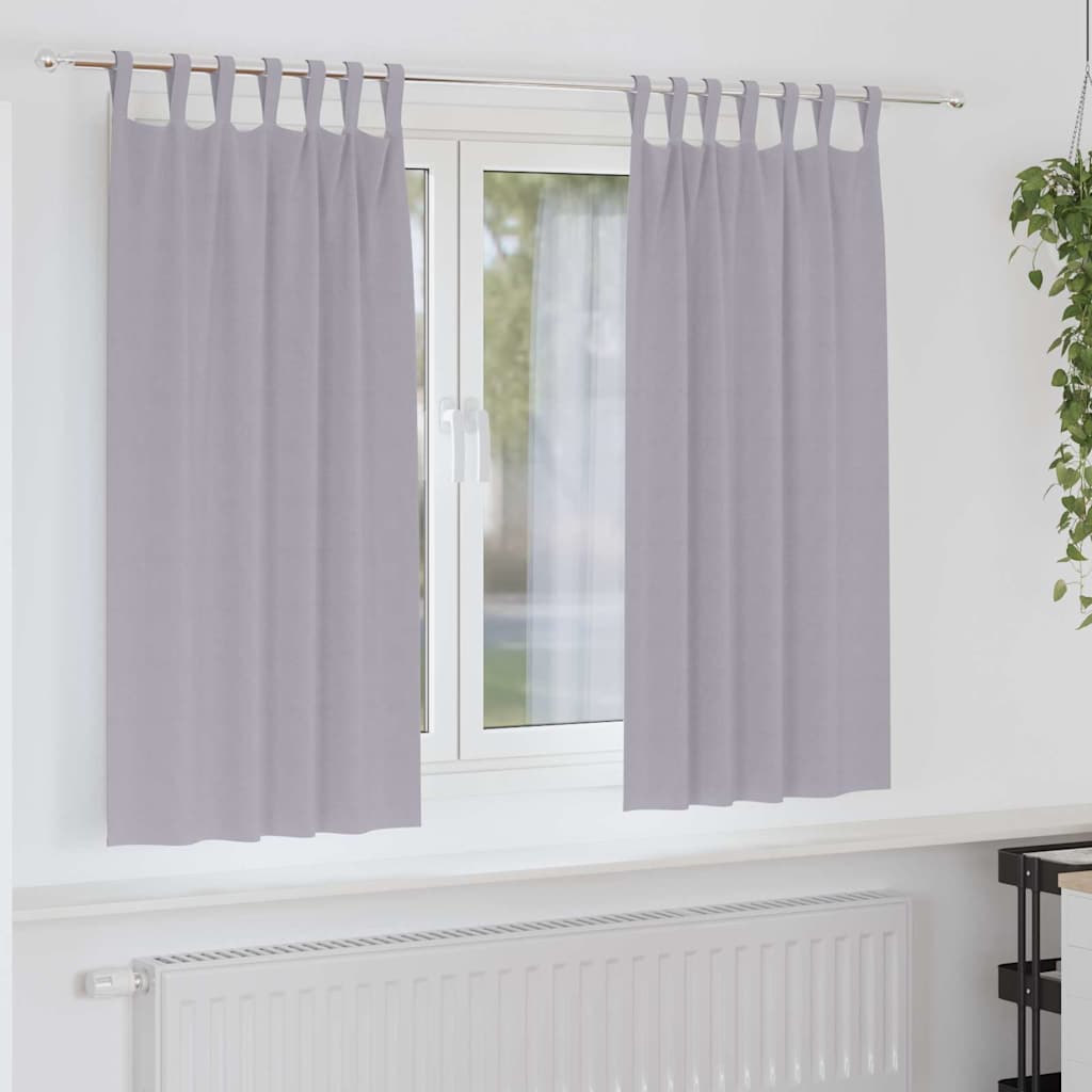 Firany blackout z kółkami 2 pcs Metaliczny Szary 175 x 140 cm vidaXL