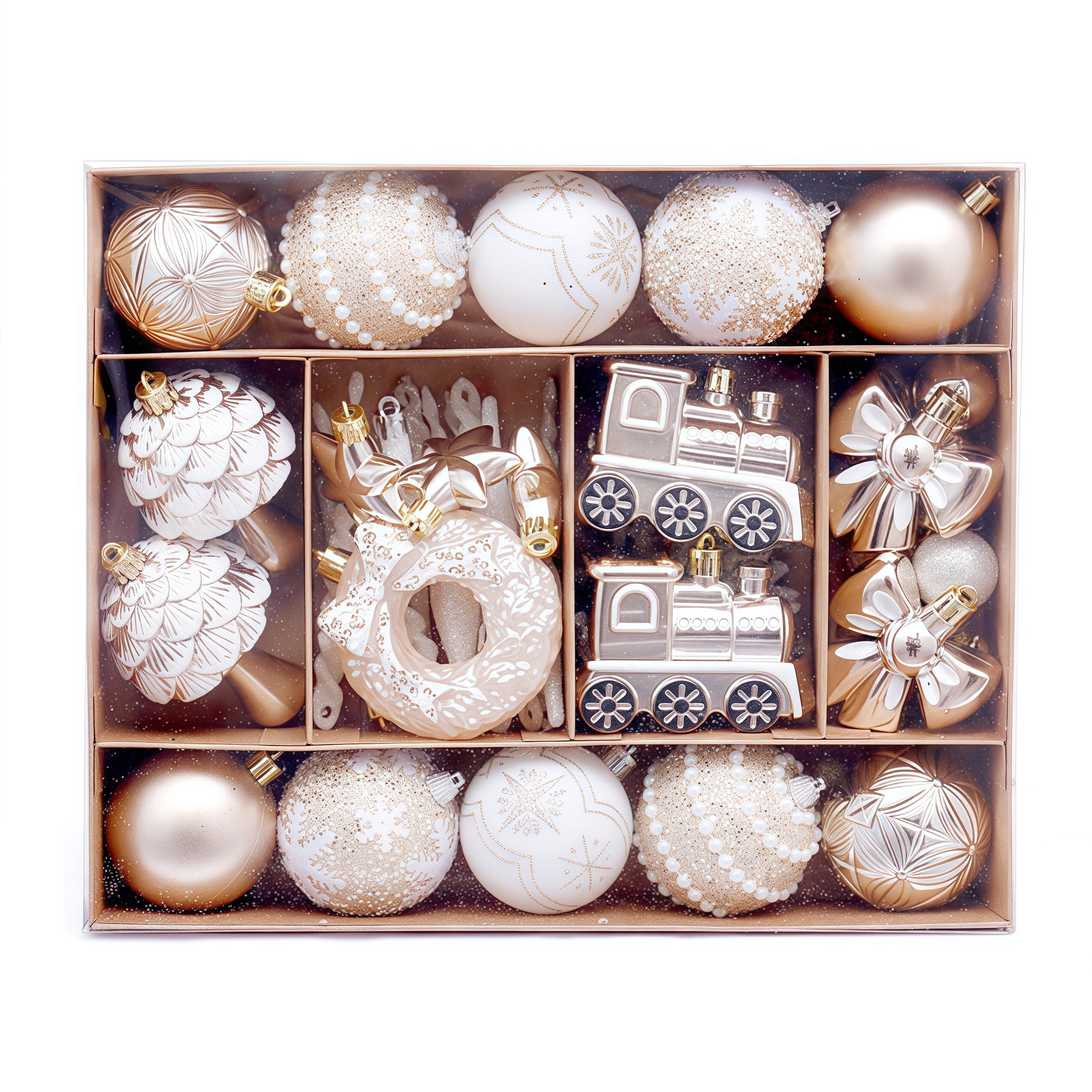 Conjunto de 45 enfeites festivos de Natal - bolas de plástico para pendurar, decorações para festas de fim de ano e decoração de árvores de Natal - 3