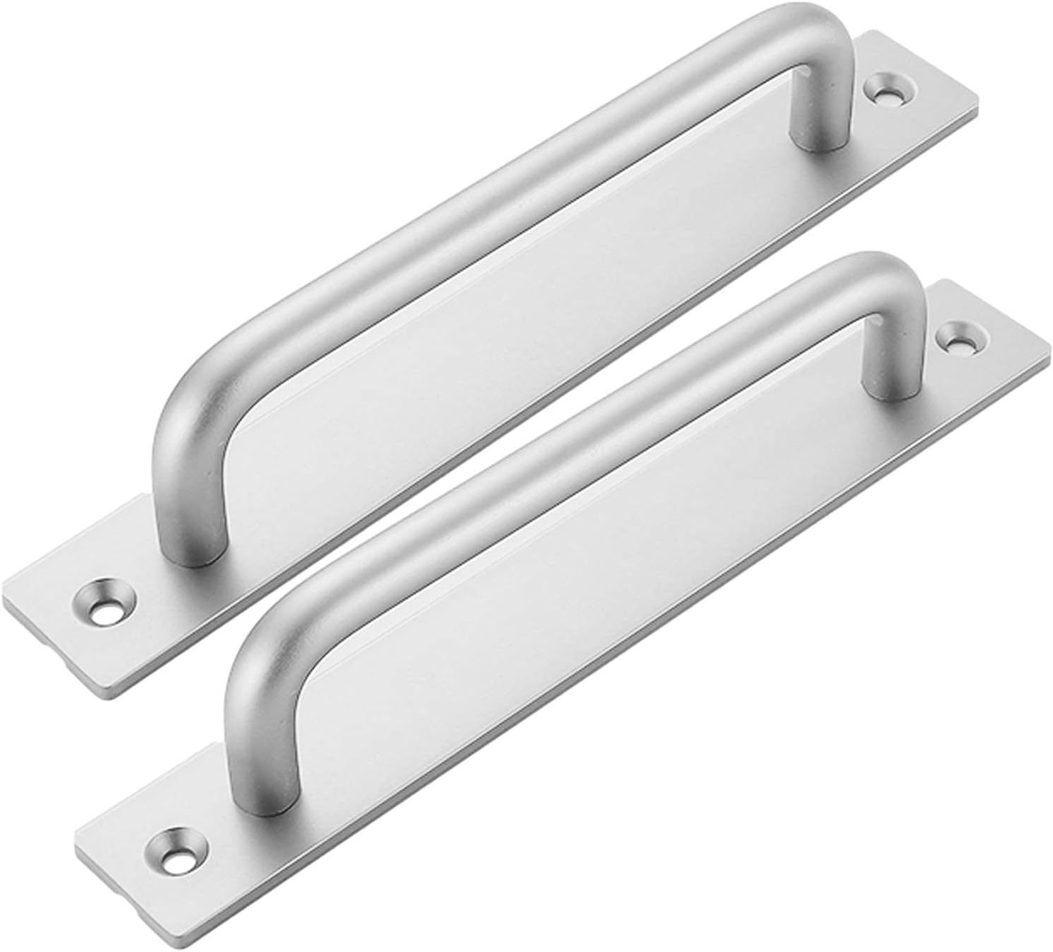 2 piezas de aleación de aluminio, tiradores de barra para puerta corredera de granero, manija para baños, ducha (192 mm, plata)