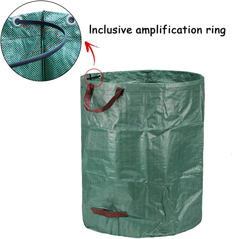 Sacs de Jardin 3x300L, Sacs à Déchets de Jardin Résistants, étanche Heavy Duty Grande Sacs avec Poignées, Pliable et Réutilisable - 3