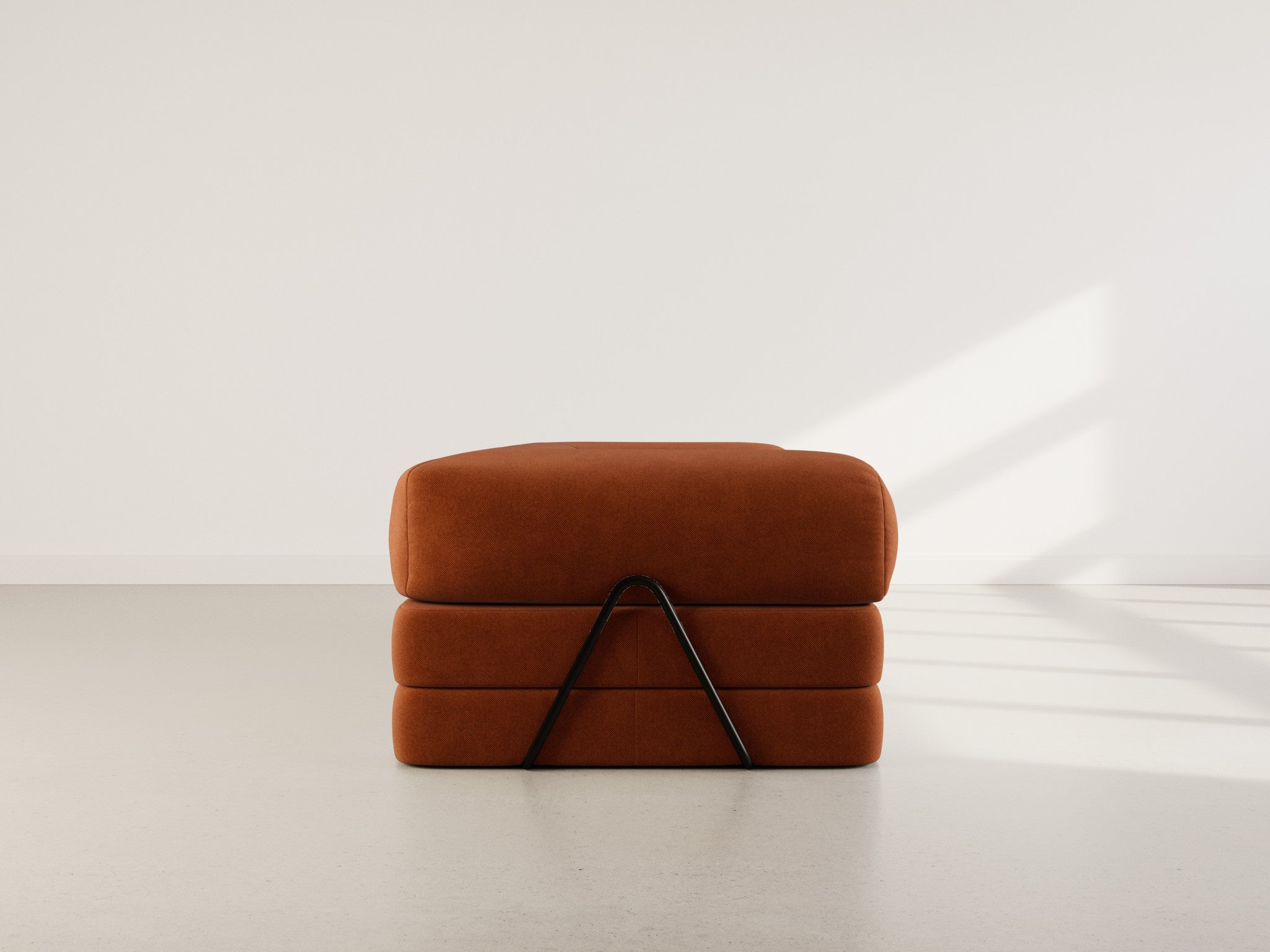 Canapé droit convertible 3 places en velours texturé terracotta - NEBULA - Best Mobilier - 8