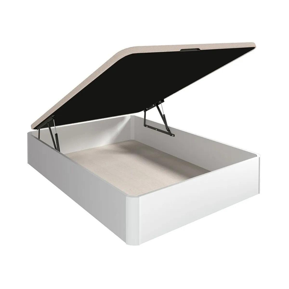 Canapé Abatible Gran Capacidad Guadiana 90x190 Blanco | Tapa Tapizada 3D + 4 Aireadores | Fabricado en España | Con subida a domicilio - 4