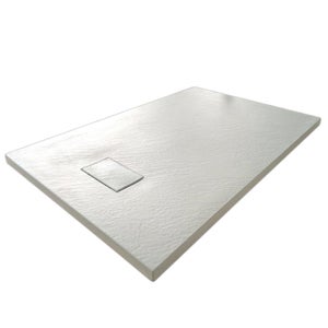 Receveur De Douche Carré 90x90 Cm Idralite Blanc Effet Pierre - Résine - Neuf Sans Bonde