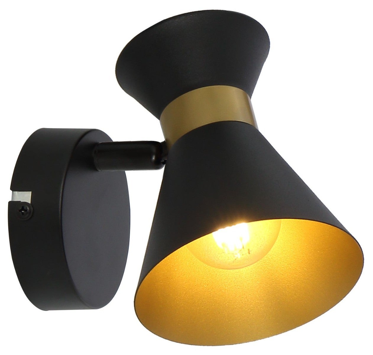 Kinkiet ścienny Breda czarno-złoty 1xE14x40W styl nowoczesny wym: 16 x 12 x 10 cm metal IP20 Reality