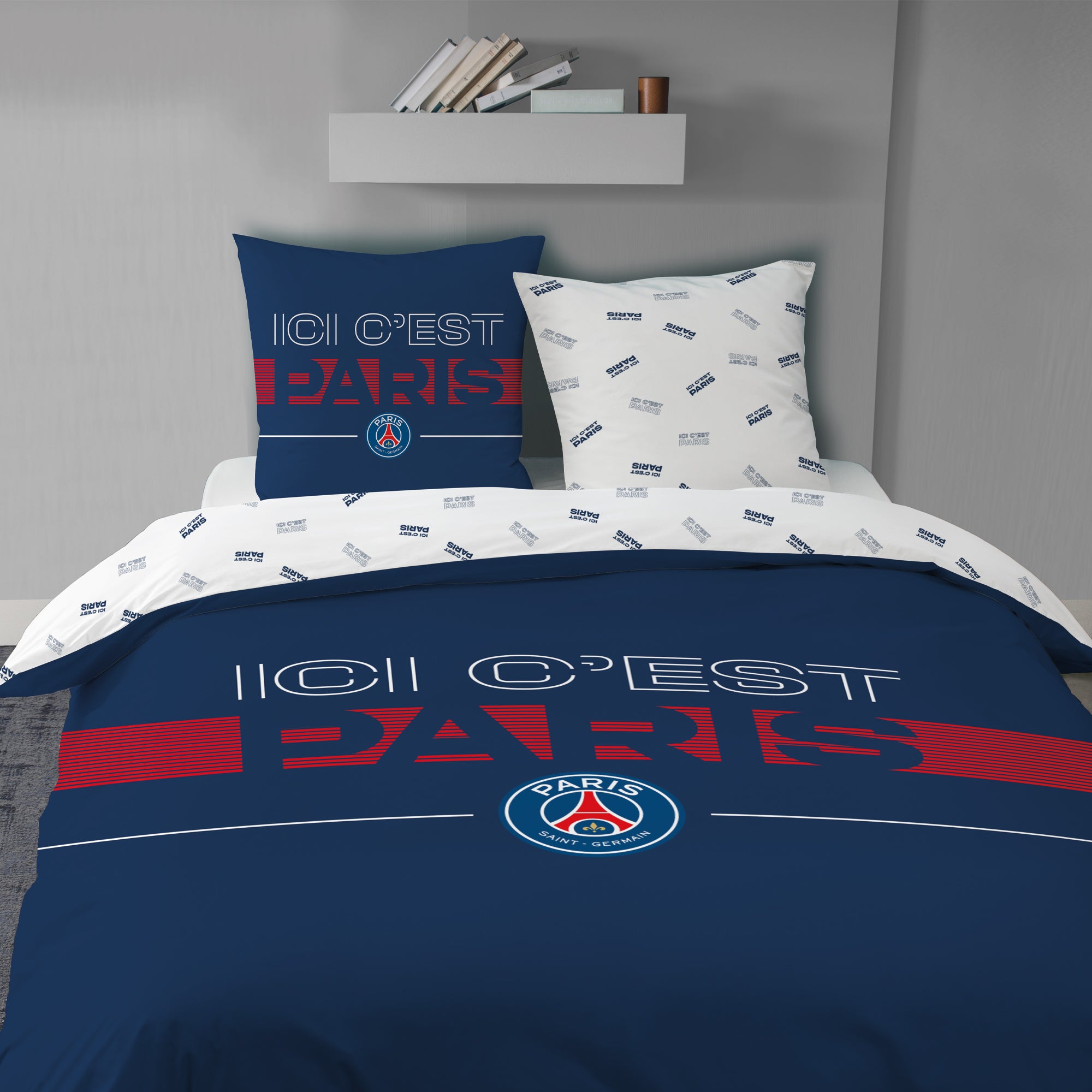 Parure de lit imprimée 100% coton, PSG DEVISE - 5
