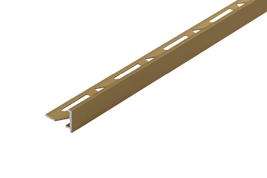 Profil do glazury aluminiowy narożny z krawędzią 10mmx18mm Cezar Złoty Mat 2,50m