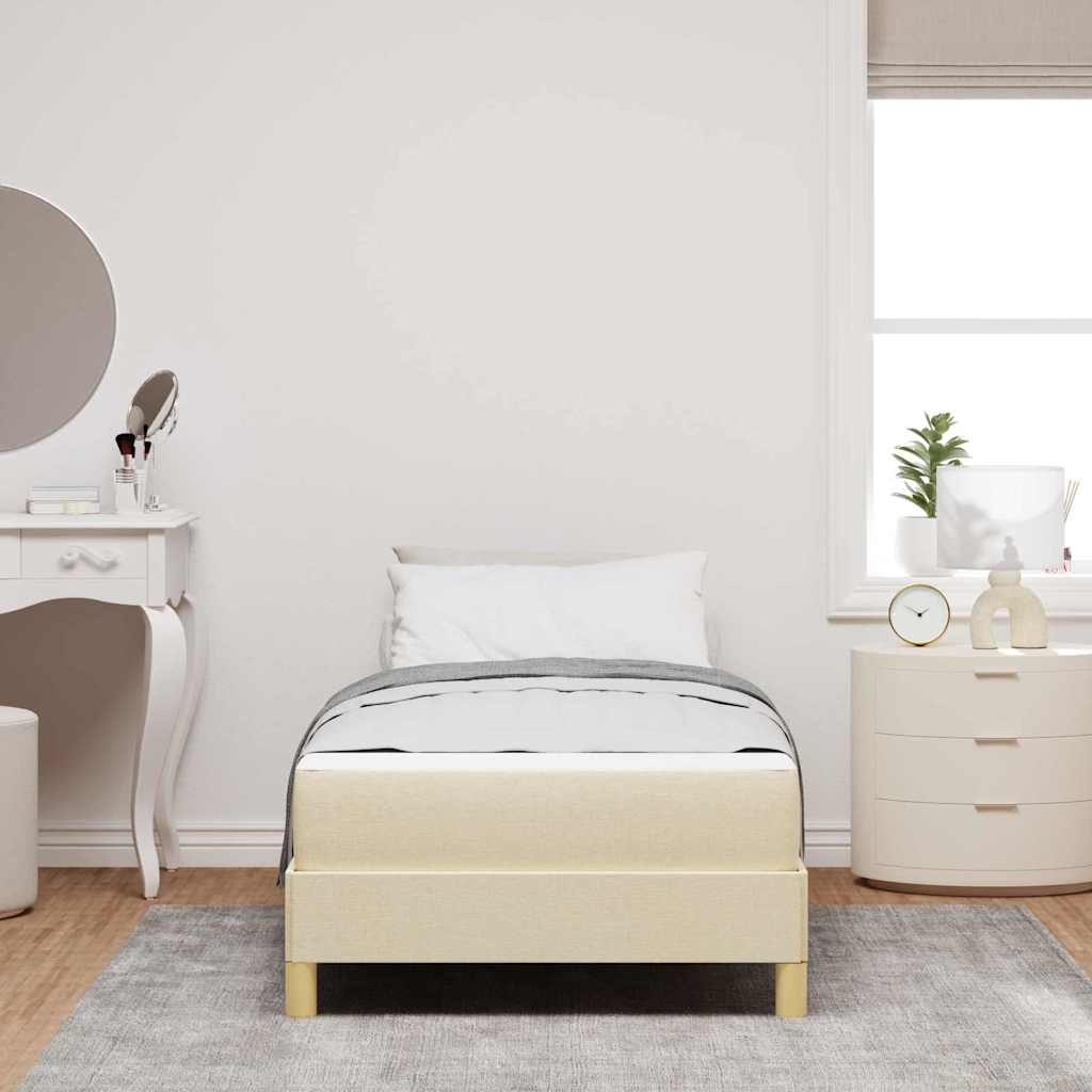 At Home Box Spring Cama tipo Box Spring con colchón Crema 90 x 190 cm tela | Leroy Merlin