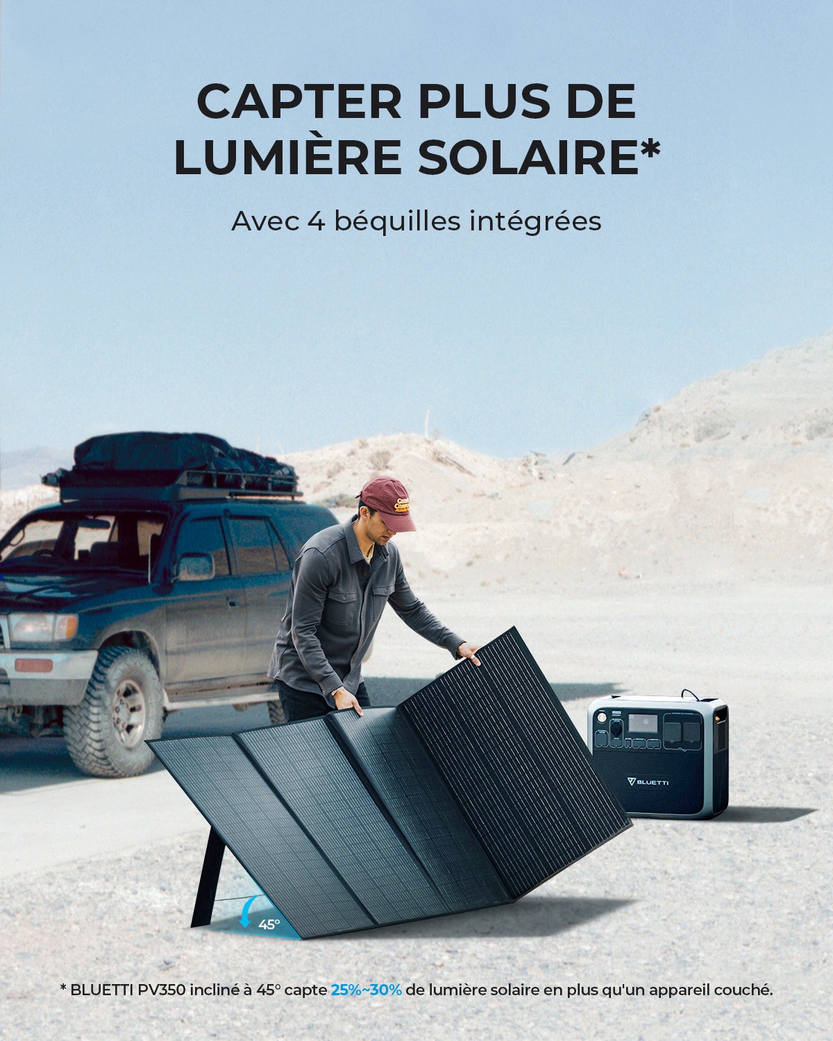 Panneau Solaire BLUETTI PV350,350WMonocristallin pour générateur AC200P/AC200MAX/AC300/EP500/EP500Pro,Pliable pour Camping-car,Voyage,Panne de Courant - 4