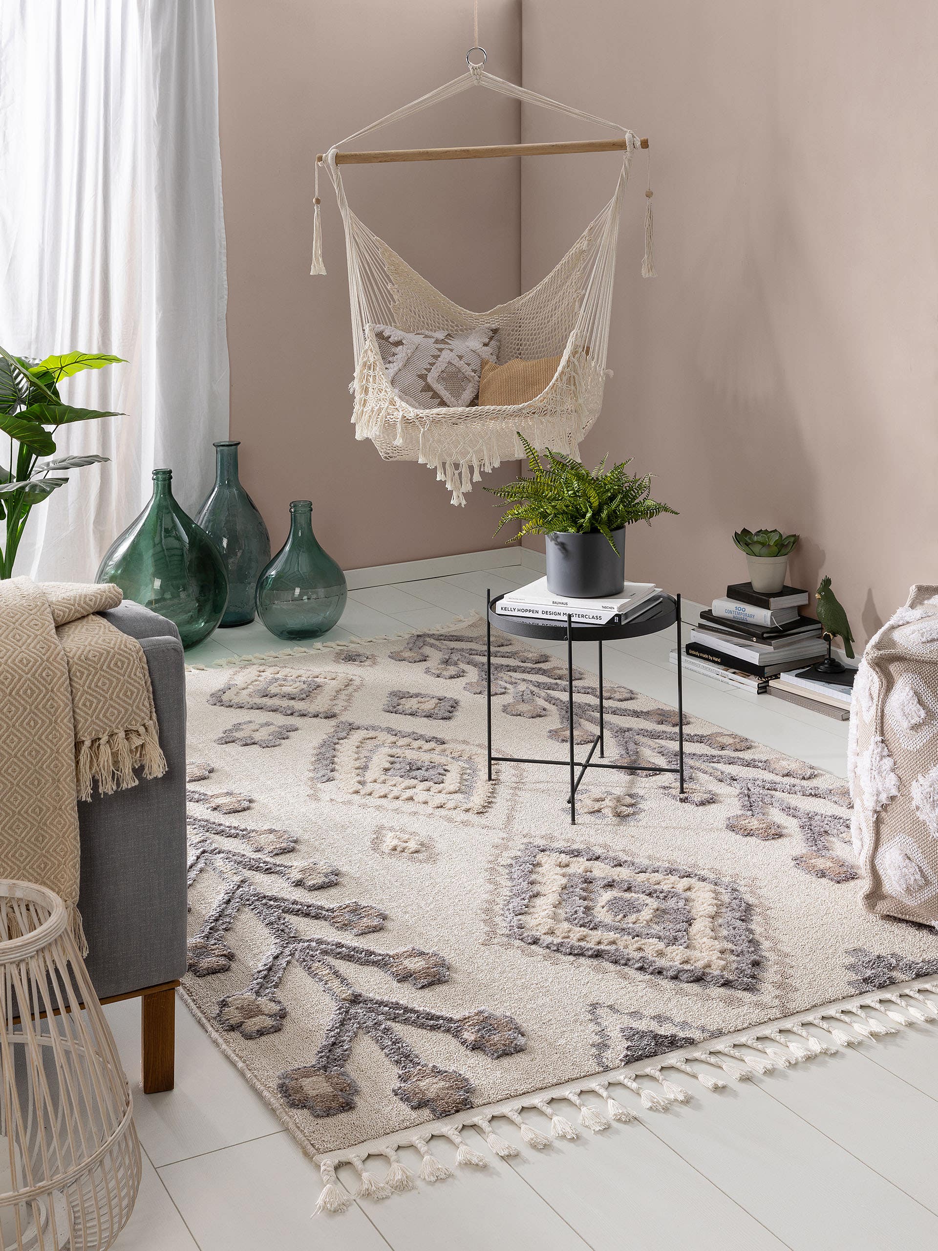 BENUTA - Tapis gris/blanc 80x150 cm | Leroy Merlin