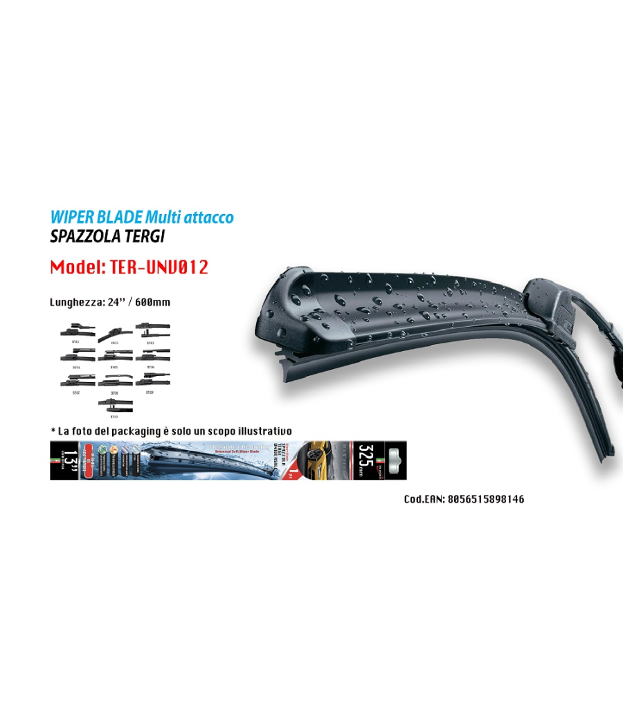 Trade Shop - Tergicristallo Universale Ricambio Per Auto Maxtech Da 24