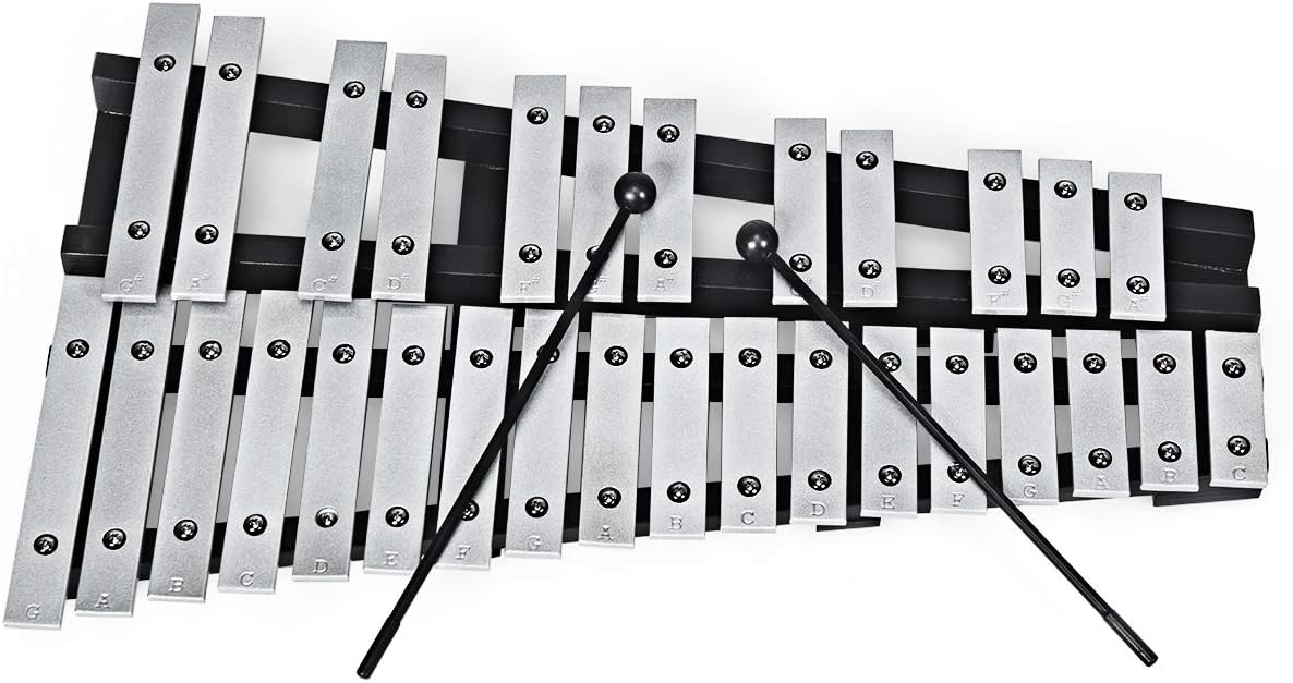 Xilofono GYMAX Con 30 Tasti - Legno Pieghevole, Da G5 A C8, Con Borsa E Mazzuole, Per Principianti E Musica - Foto 6