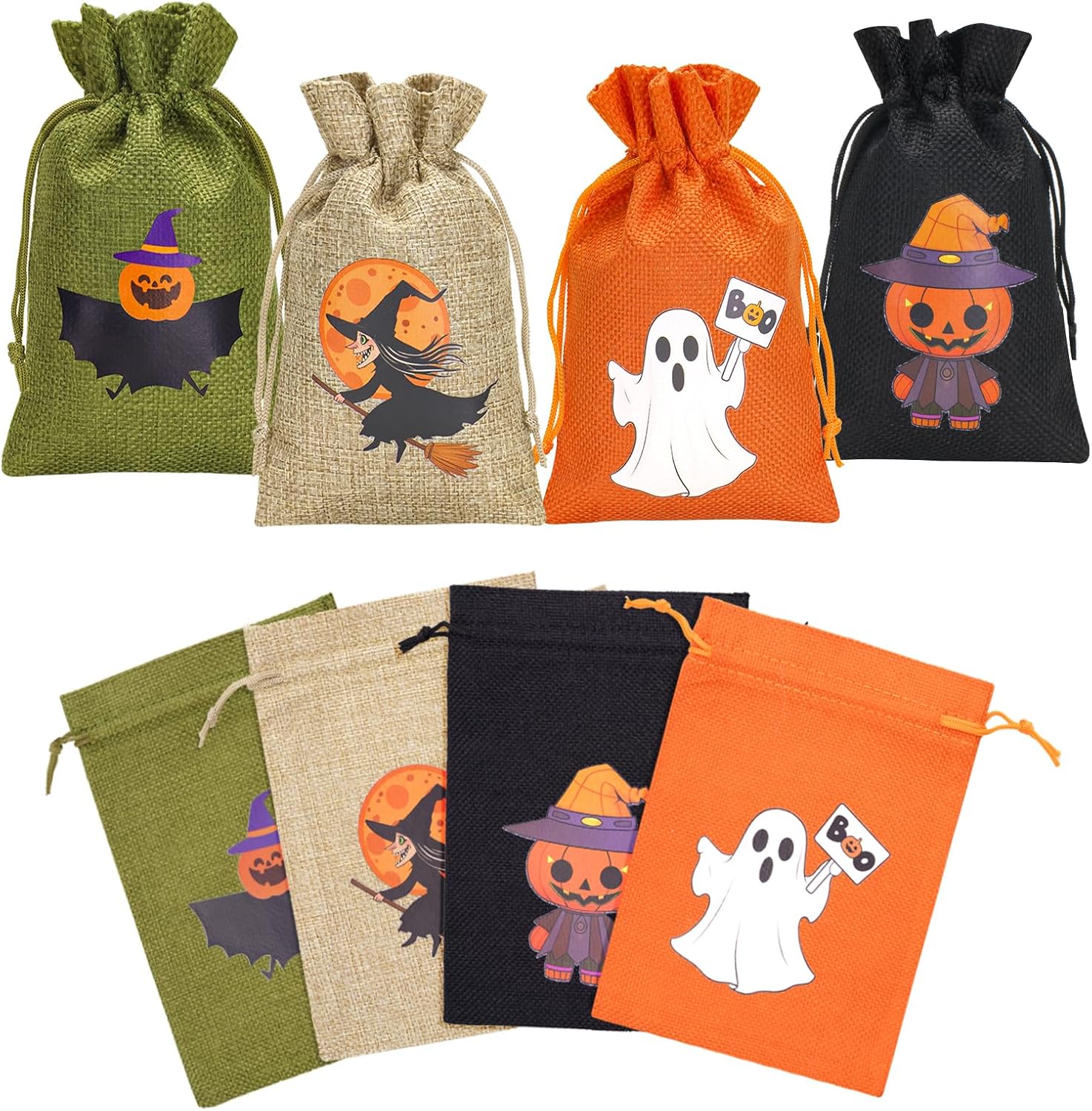 Sachets in Jute Halloween, 24 Pochettes regali 13x18cm con 24 ...