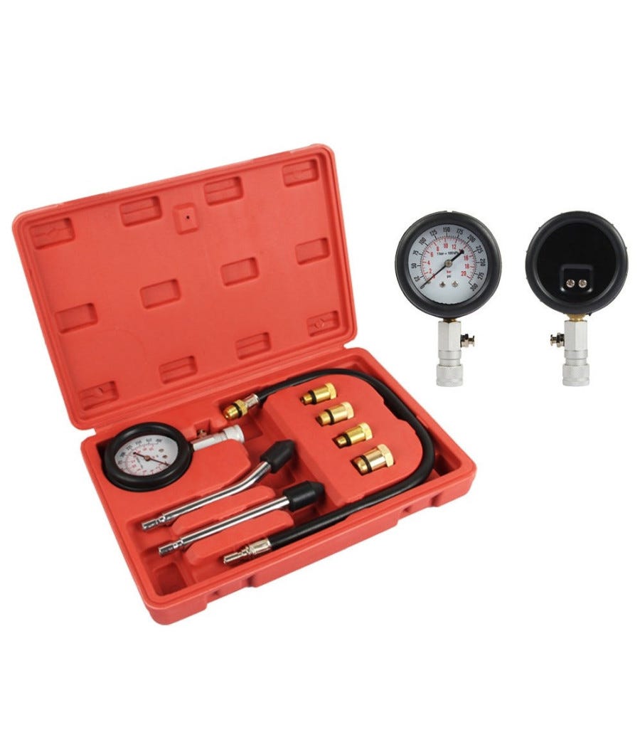 KIT TESTER PRESSIONE DI COMPRESSIONE PER MOTORI MISURATORE AUTO Pistone Cilindri 8022044294315 - Foto 3