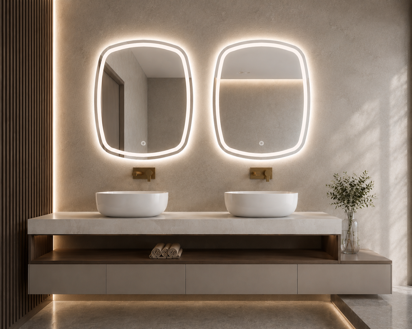 SMOOTH LINE LED lustro z oświetleniem LED, bez ramy 80x60 cm