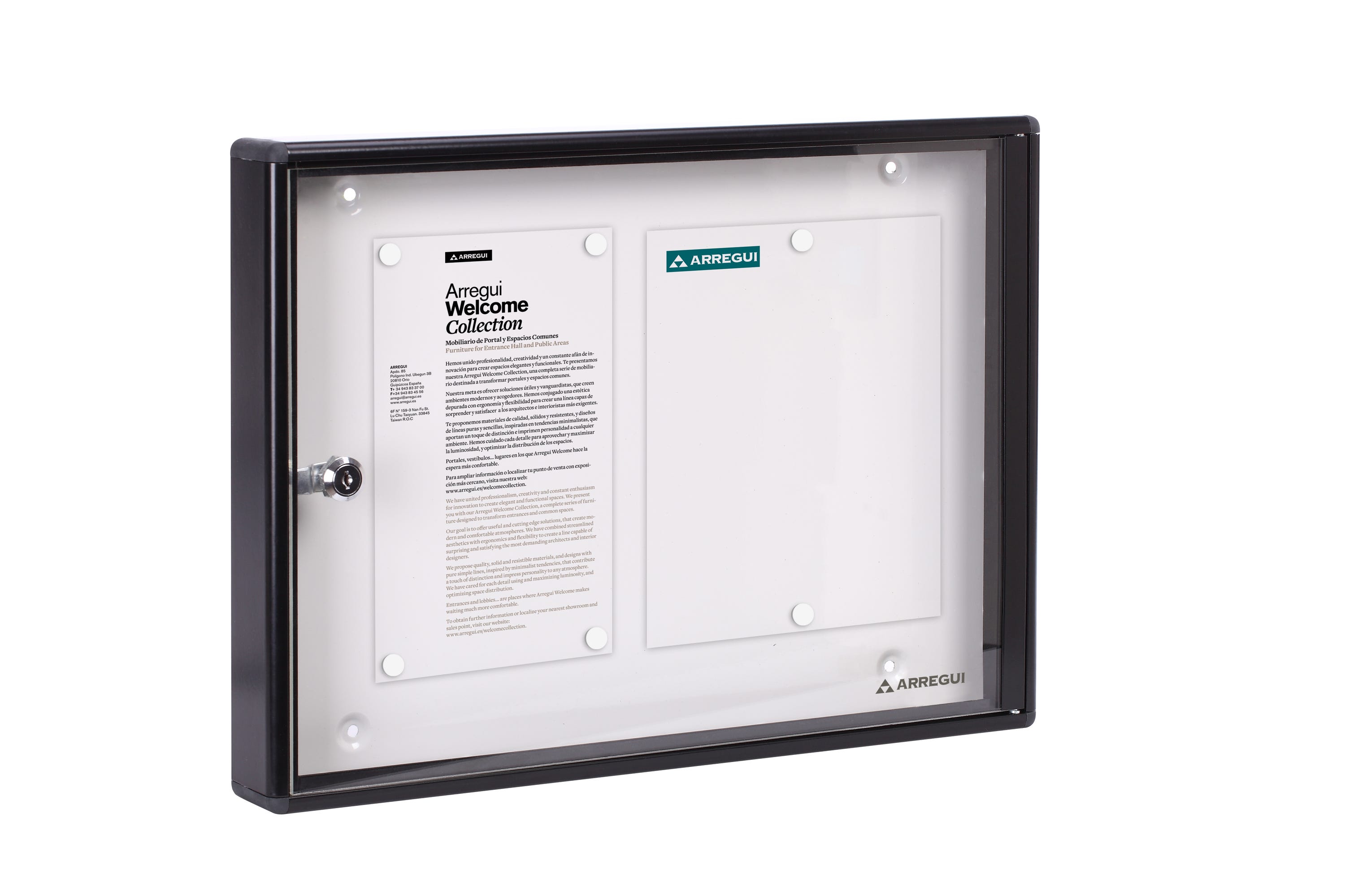 Floordirekt – Tableau d'affichage mural intérieur 70 x 97 cm – Vitrine verrouillable en acrylique – Cadre aluminium anodisé – 9 feuilles A4 avec 18 Floordirekt – Tableau d'affichage mural intérieur 70 x 97 cm – Vitrine verrouillable en acrylique – Cadre aluminium anodisé – 9 feuilles A4 avec 18