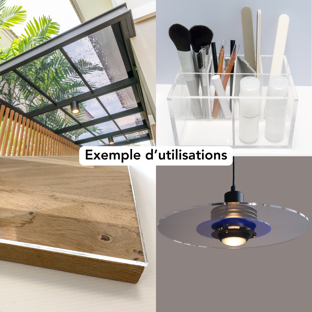 Plaque verre acrylique transparent 1 mm - 60 x 80 cm (600 x 800 mm) - Verre synthétique - Plaque PET/APET - 5