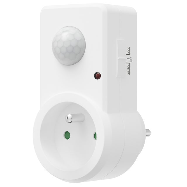 OKTAPLEX SIA prise avec détecteur de mouvement interieur PIR (type E) max 9m 120° blanc 230V