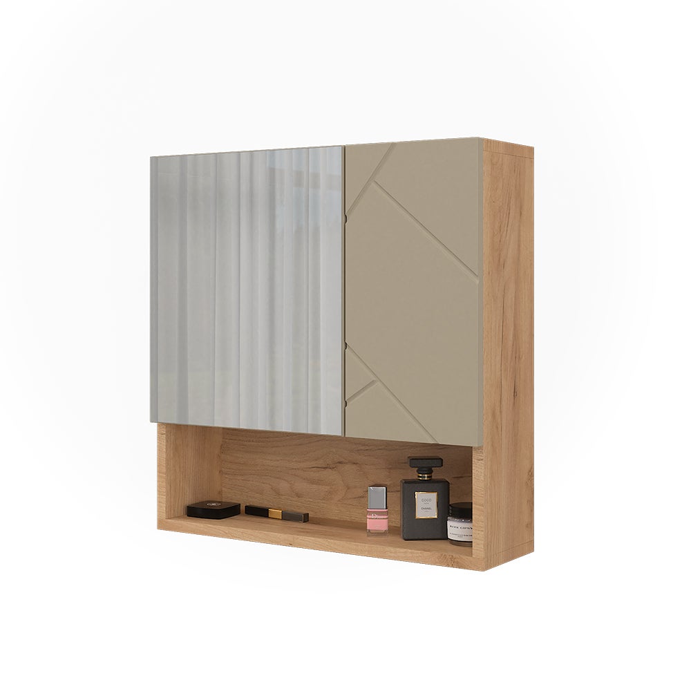 Vicco Szafka z lustrem w łazience Irma, Złoty dąb energetyczny, 54 x 55 cm - 5