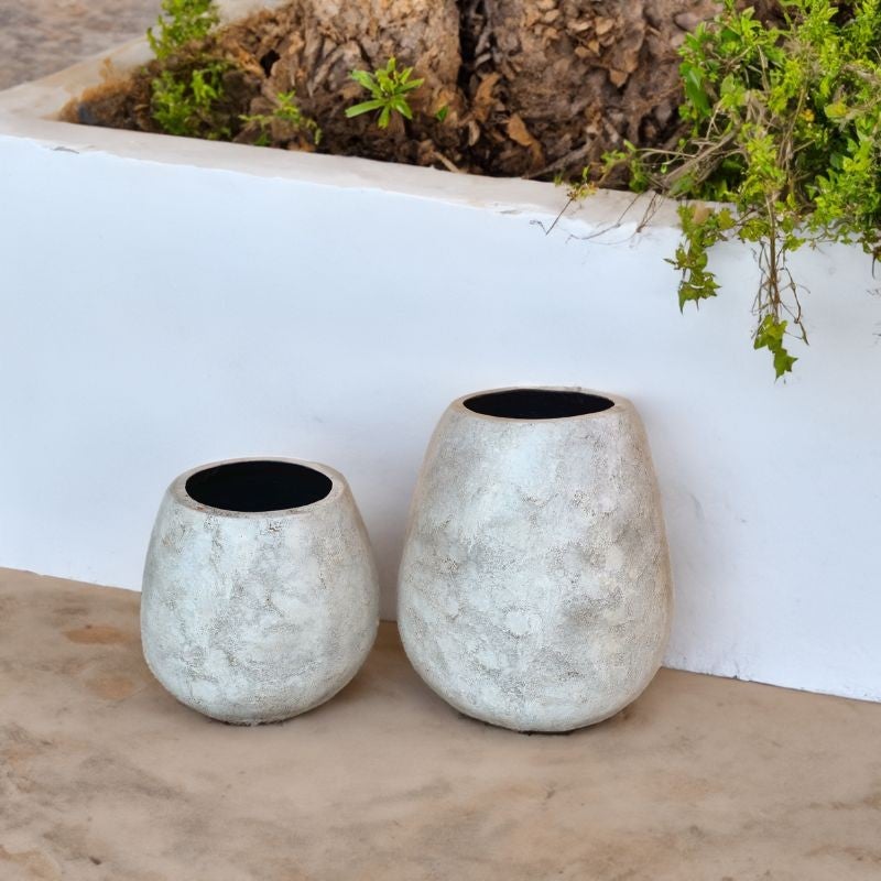 Pot décoratif en fibre de ciment Agni Natura Beige - M - 3