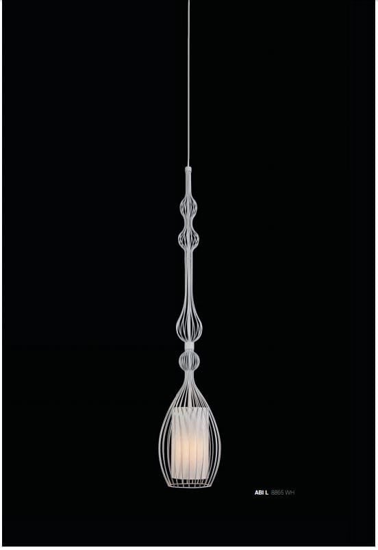 Lampa wisząca Abi biała 1xE27x40W wym: 180 x 22 x 22 cm metal Nowodvorski Lighting