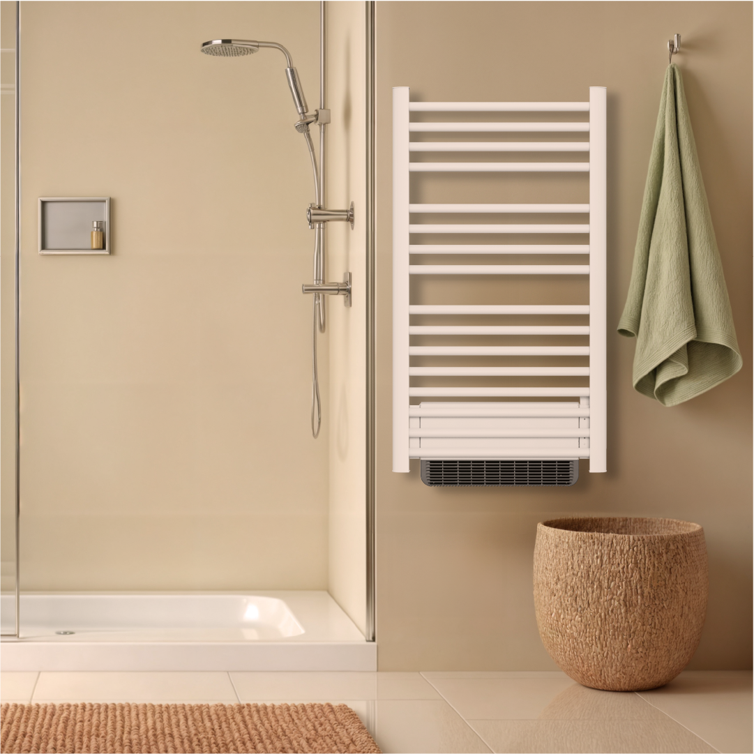 Sèche-serviette électrique sans fluide avec soufflerie 500W+1000W H.100,5xL54cm Bestherm HESTIA blanc - 2