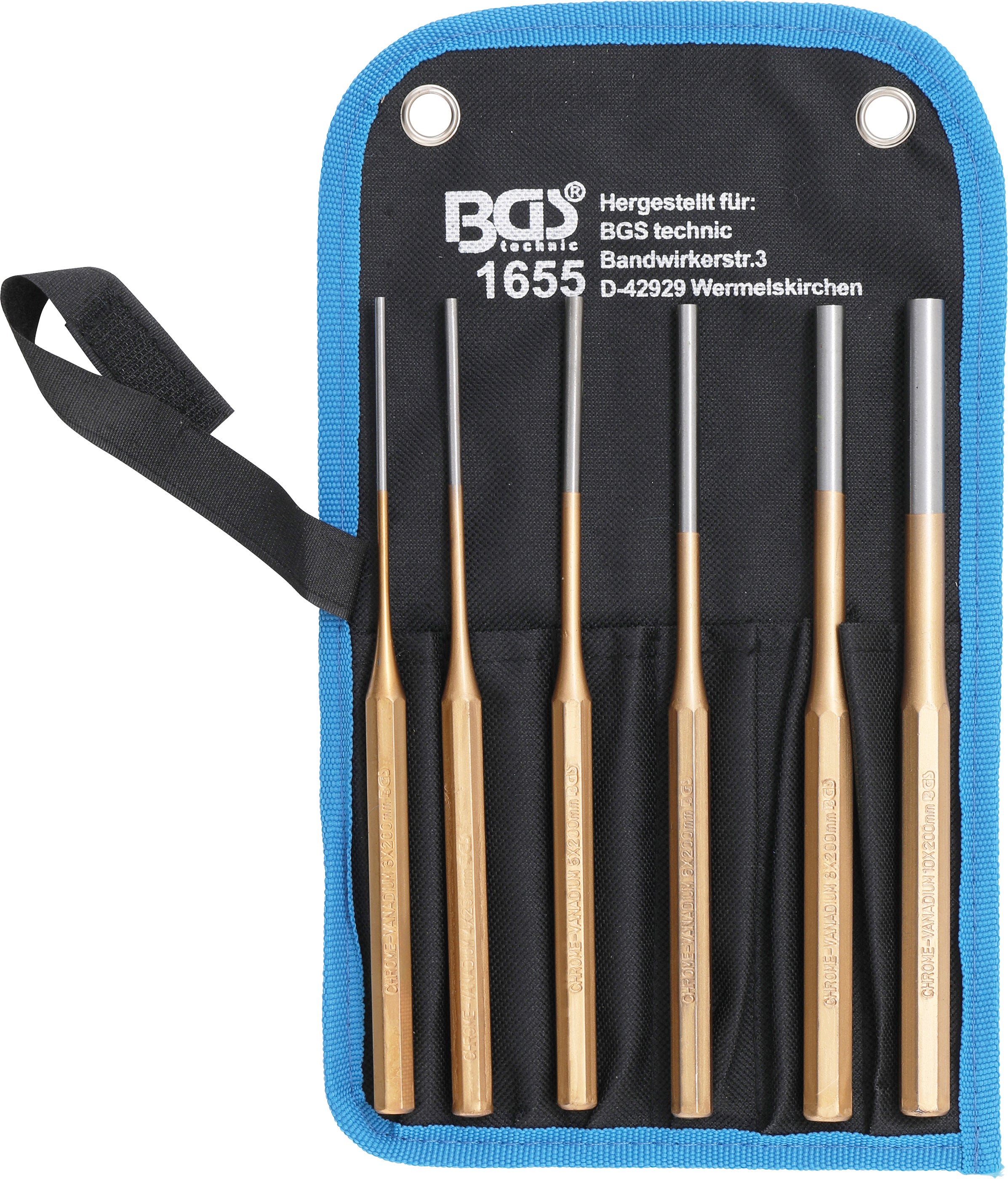 BGS Zestaw wybijaków walcowych 200 mm 3 - 10 mm 6cz. - 1655