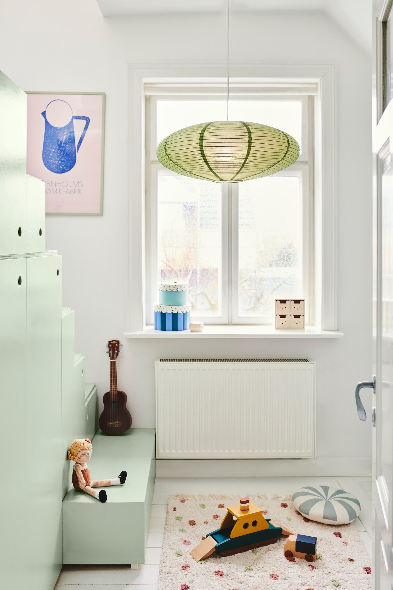 Abat-jour luminaire VILLO 60 Papier Vert poudré H. 24 Nordlux-Intérieur - 2