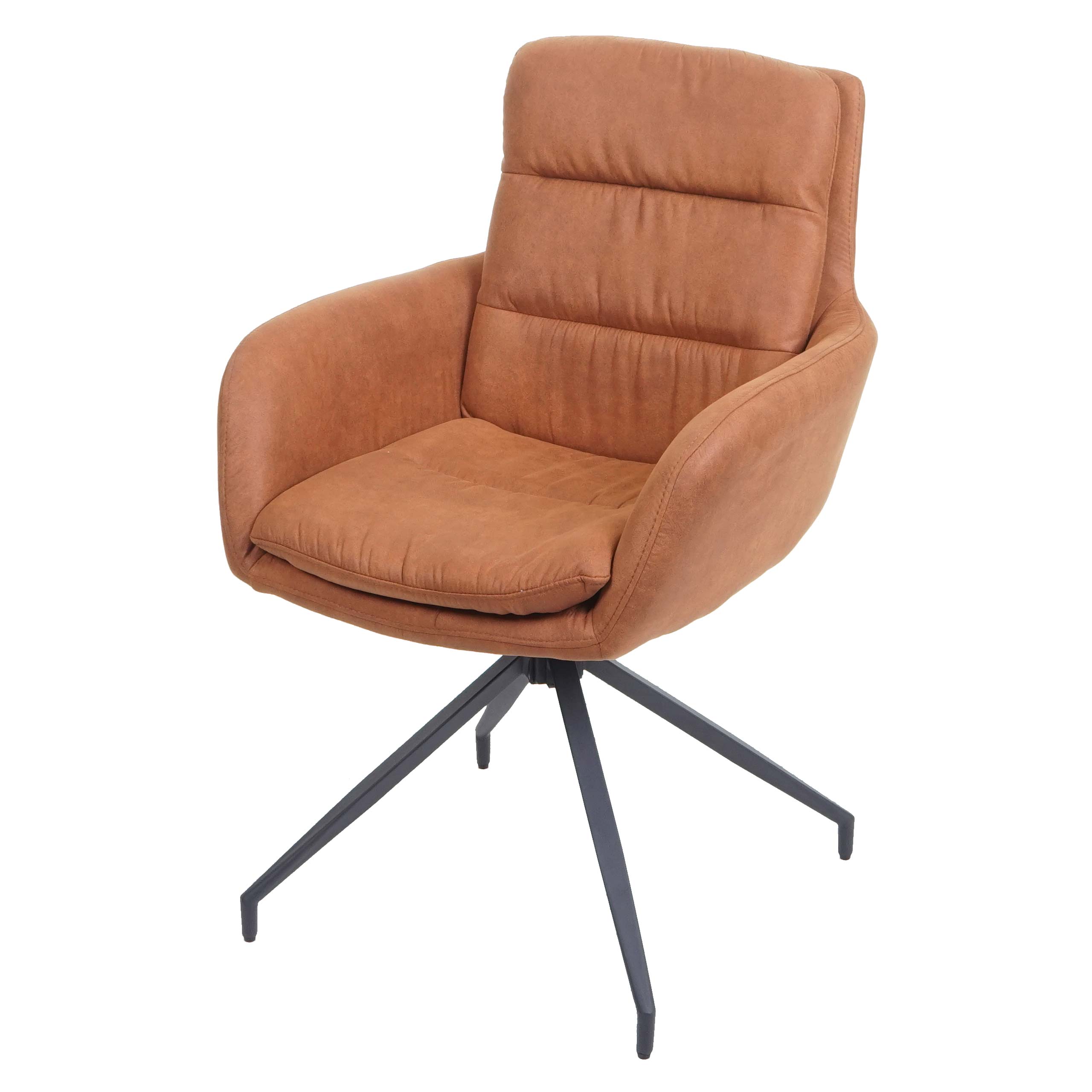 Krzesło do jadalni HWC-K32, krzesło kuchenne, fotel, pozycja obrotowa automatyczna, tkanina MVG ~ zamsz brązowy