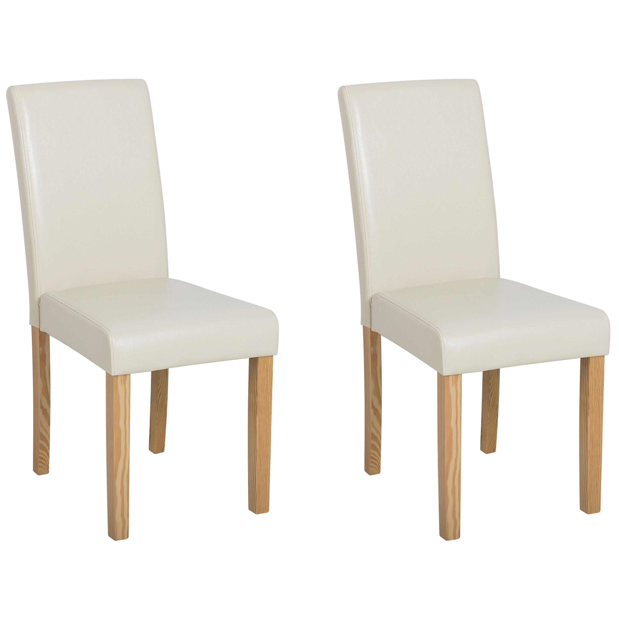 Beliani Conjunto De 2 Sillas De Comedor Broadway Piel Sintética Beige , Leroy Merlin